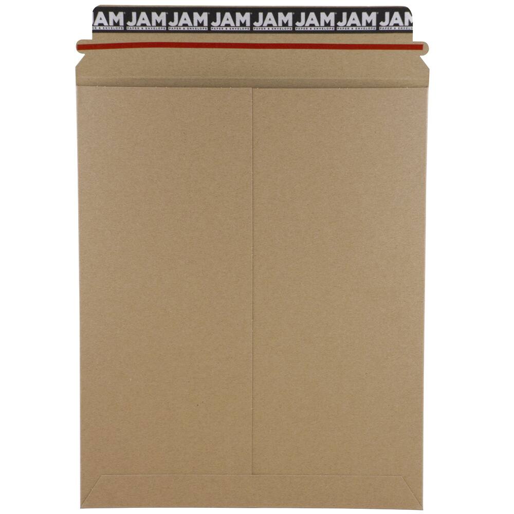 JAM Paper 9.75&#x22; x 12.25&#x22; Brown Kraft Flat Photo Mailer Peel &#x26; Seal Closure Envelopes, 6ct.