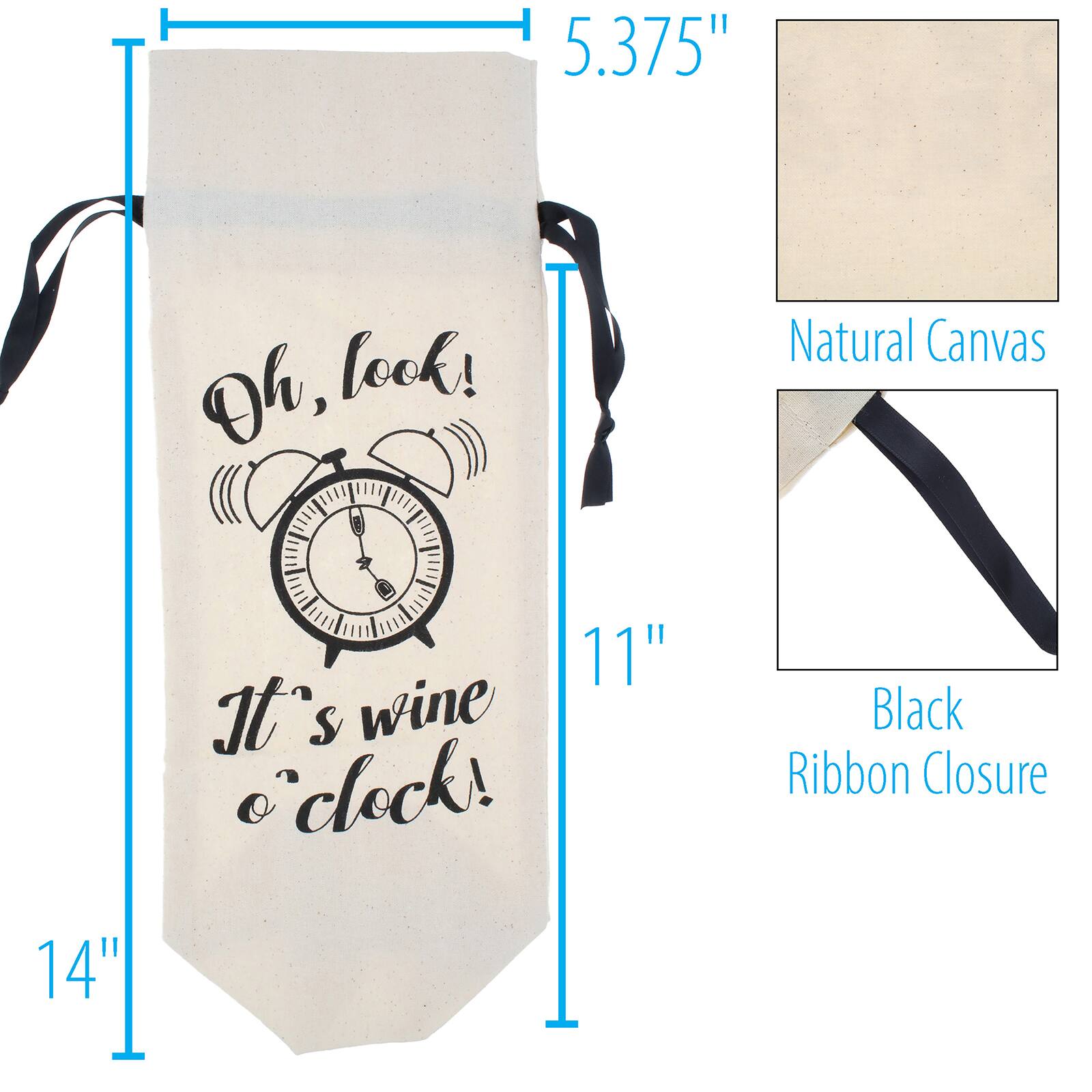 Personality Case&#x2122; Wine O&#x27;Clock Canvas Wine Bag