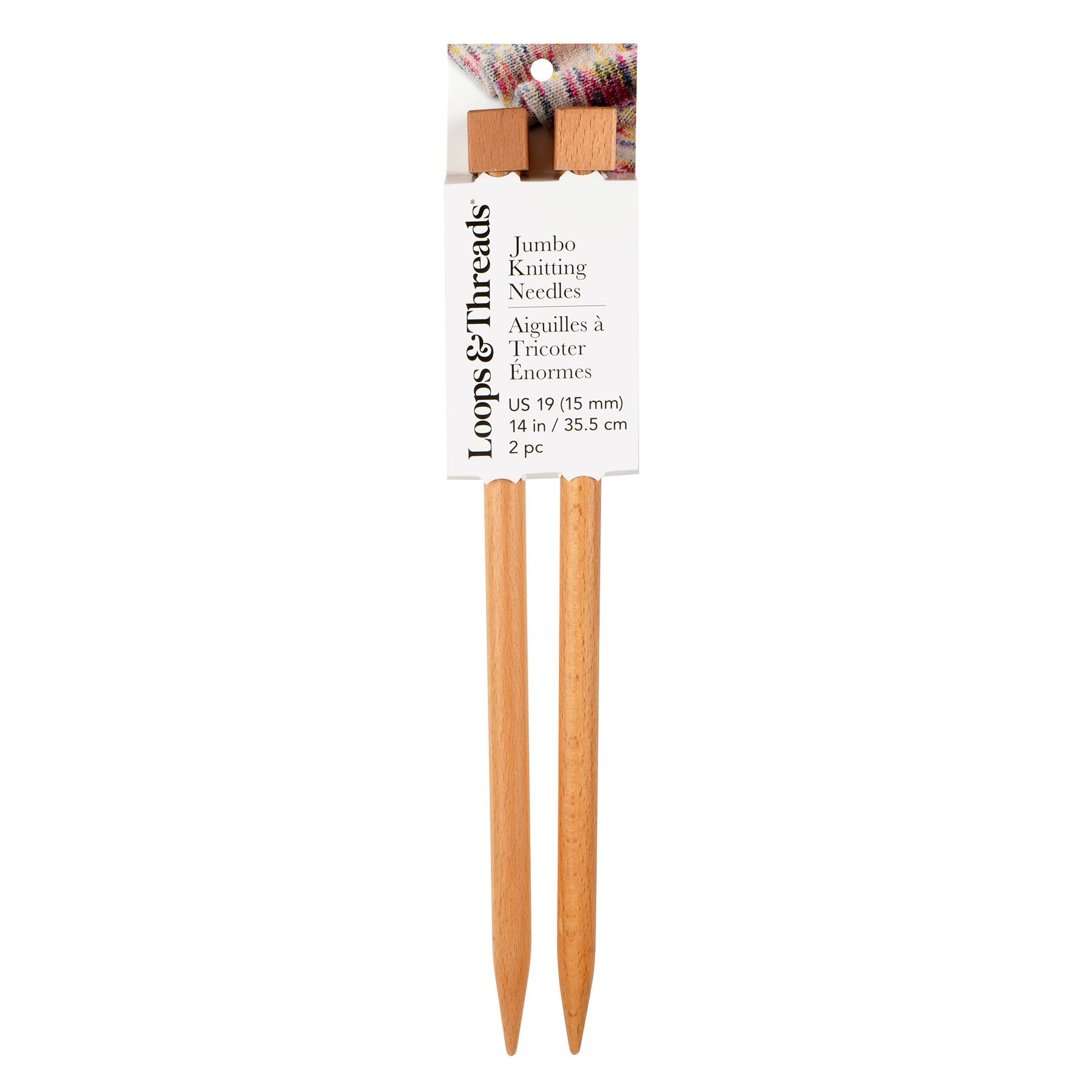 14" Jumbo Wood Knitting Needles by Loops & Threads®