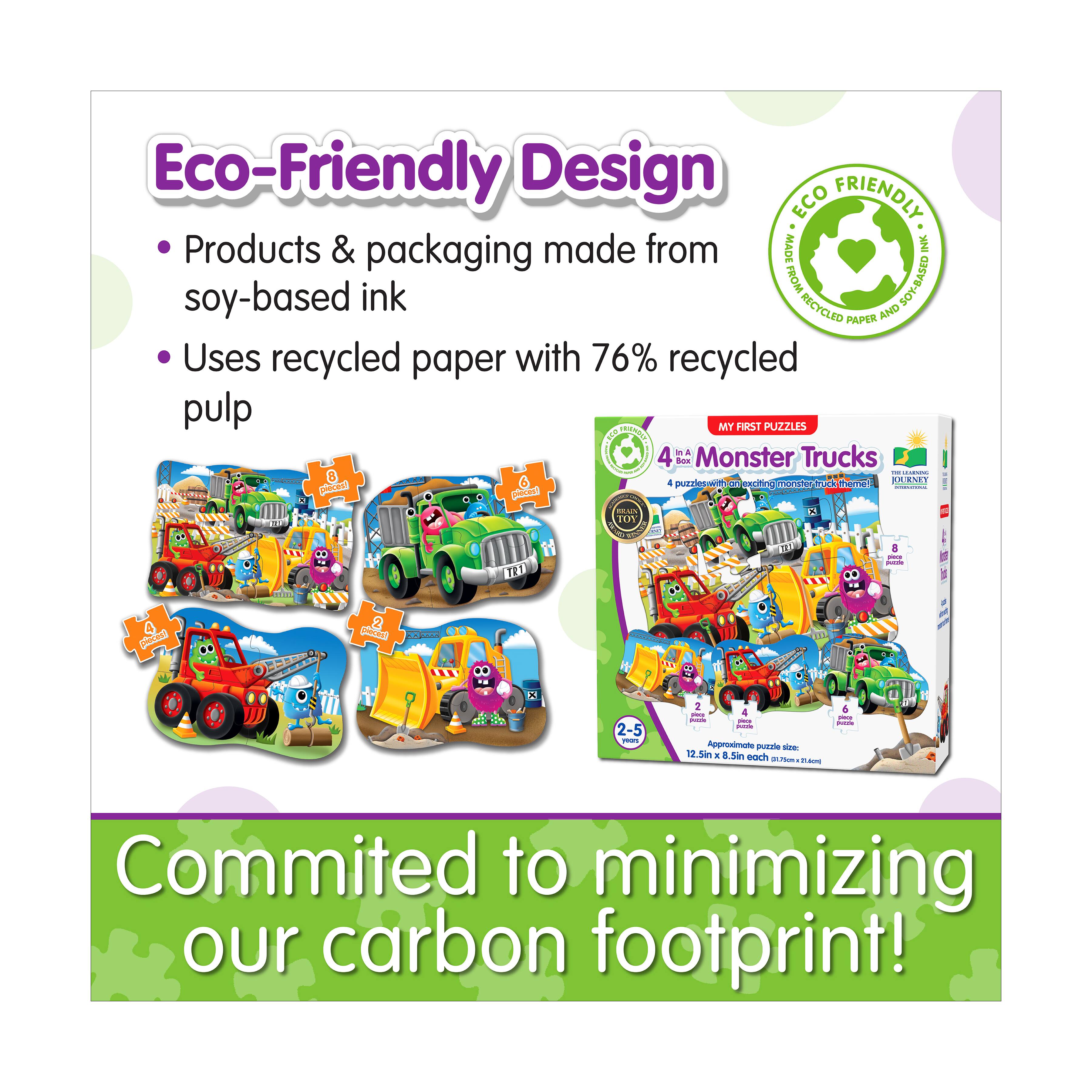 My First Puzzles - 4 In A Box - Monster Trucks: 20 Pcs