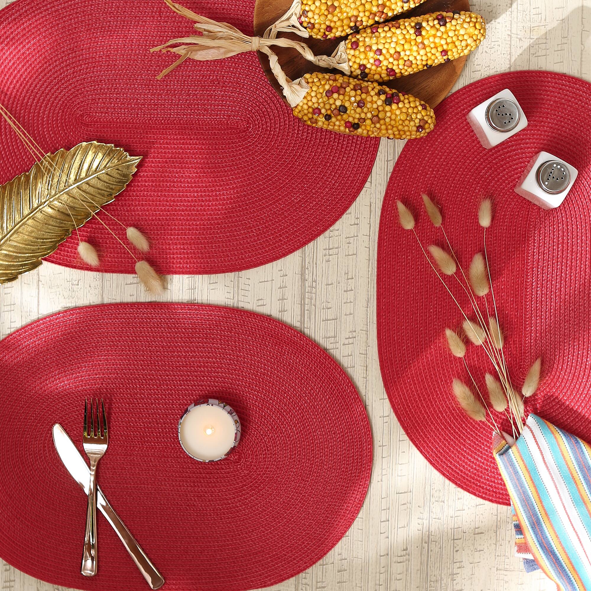 DII&#xAE; Oval Plastic Woven Placemats, 6ct.