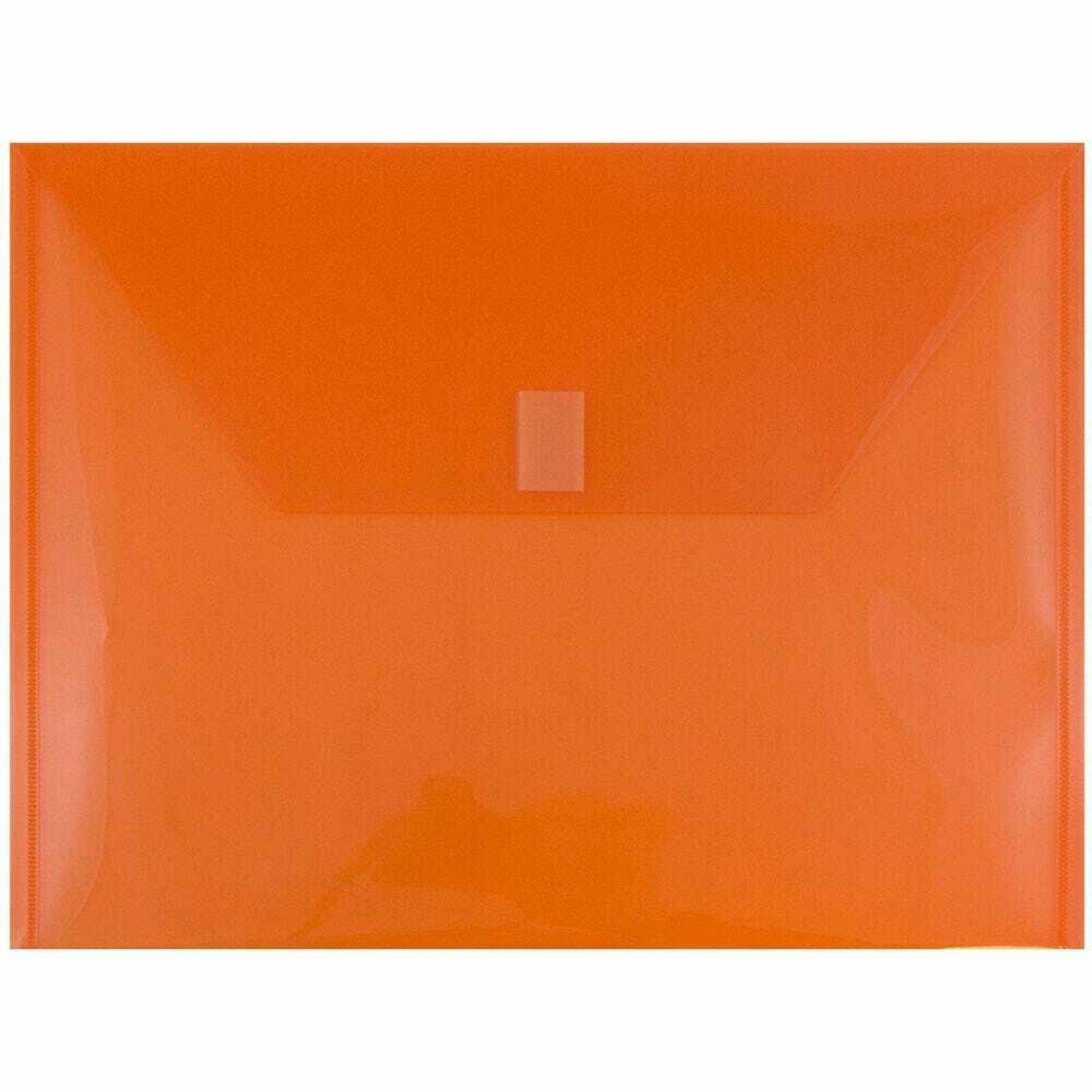 JAM Paper Booklet Plastic Envelopes with Hook &#x26; Loop Closure, 24ct.