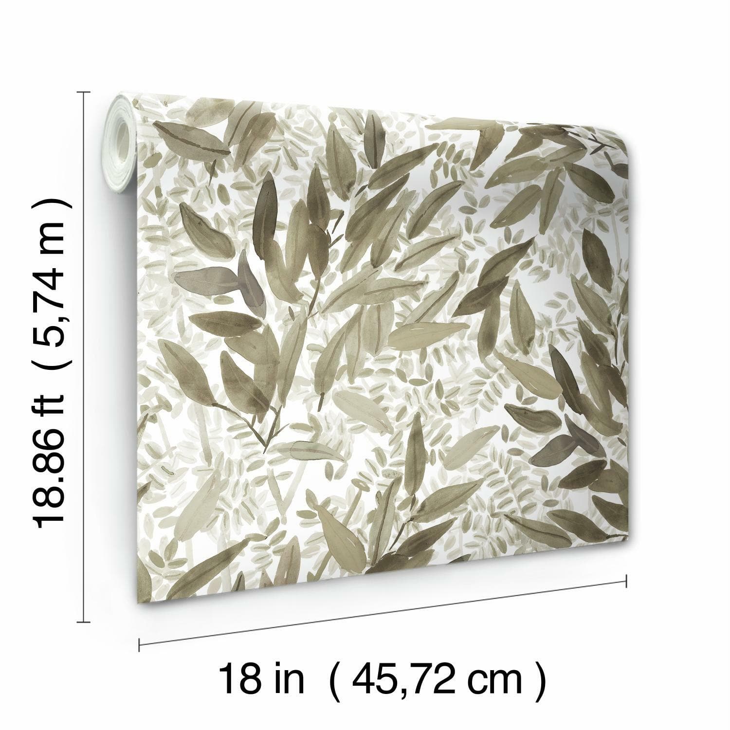 RoomMates Watercolor Leaves Peel &#x26; Stick Wallpaper