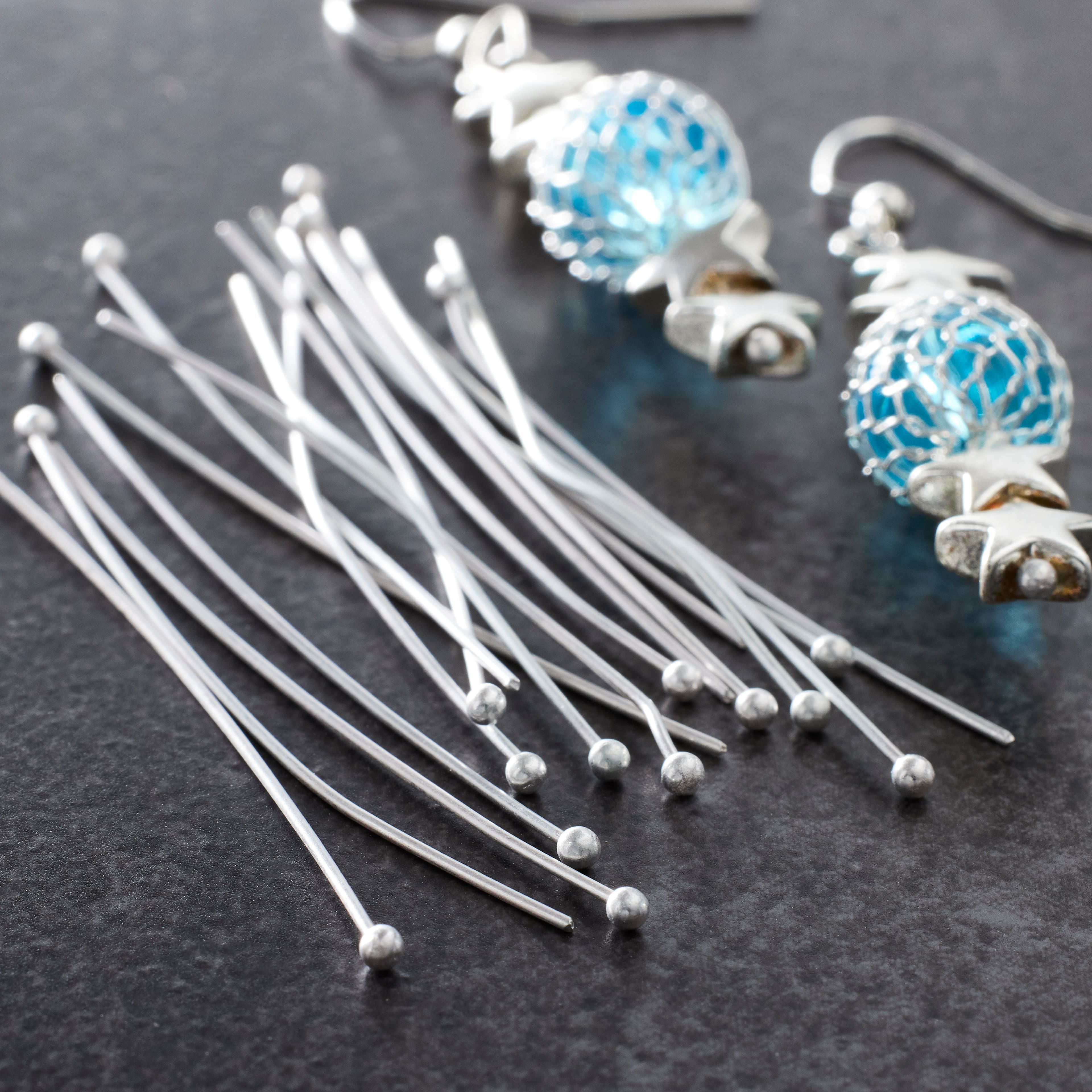 8 Packs: 60 ct. (480 total) Silver Premium Metal Headpins by Bead Landing&#x2122;