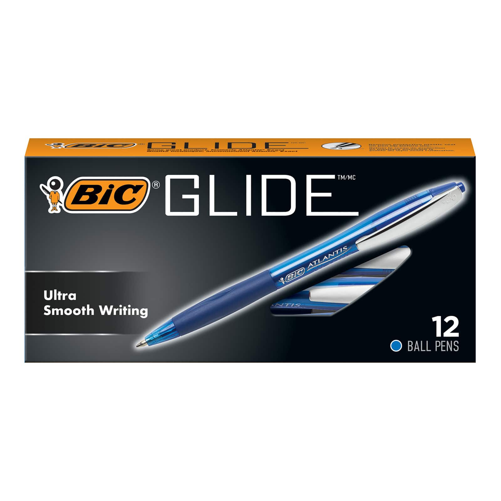 Bic Salon Retractable Roller Pens, Gel, Medium, Blue - 12 pens