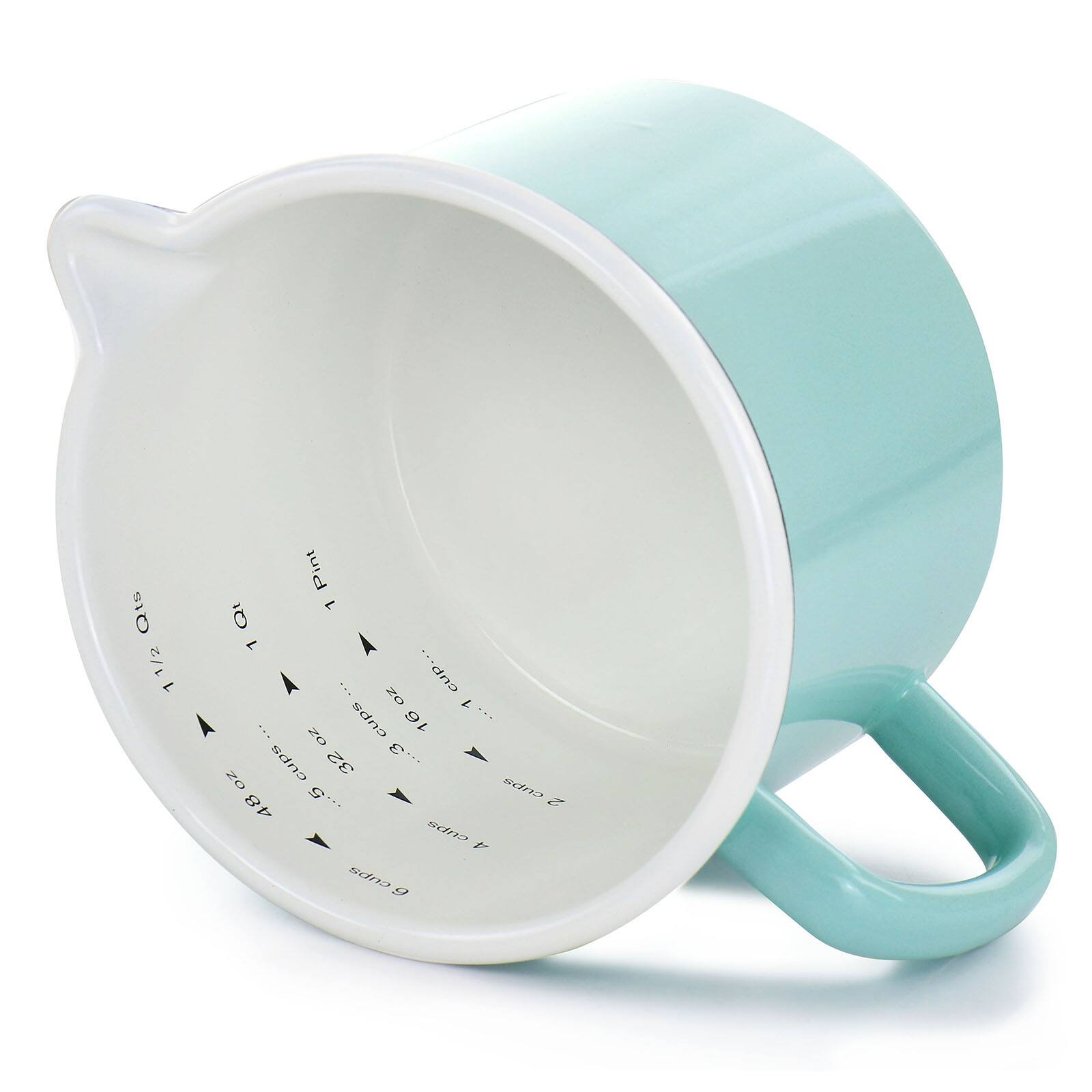 Martha Stewart 6 Cup Turquoise Enamel on Steel Measuring Cup