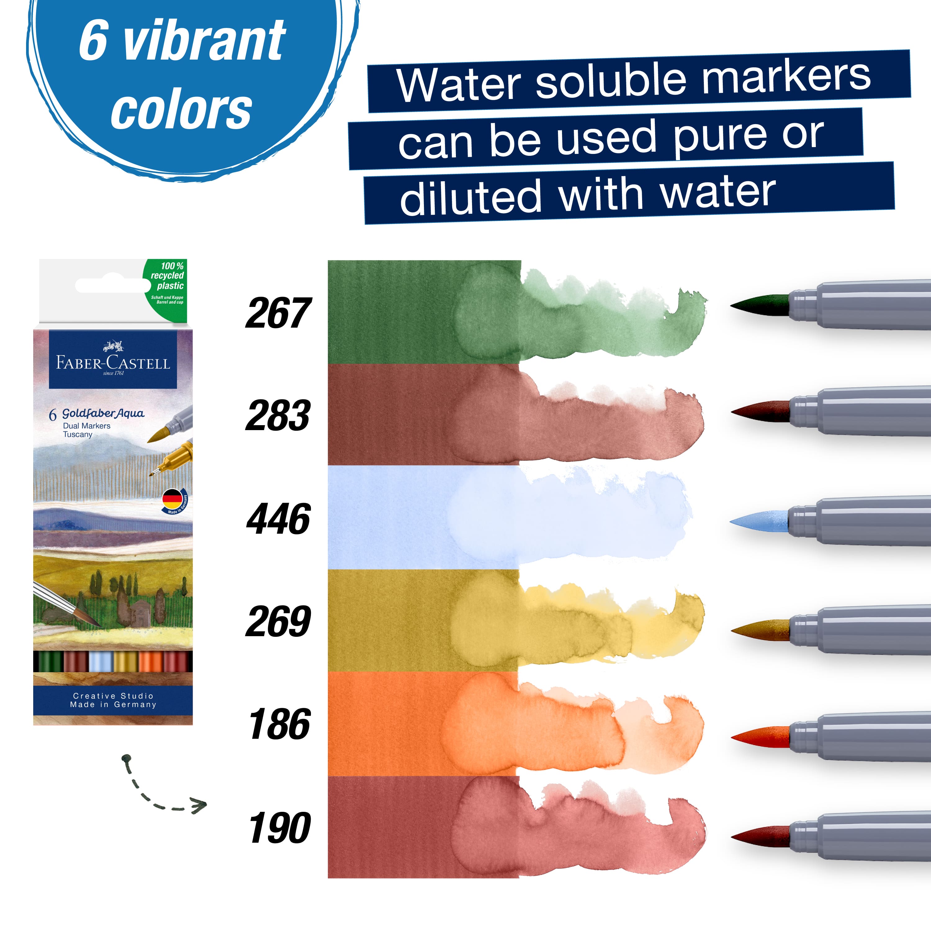 Faber-Castell® Goldfaber Aqua Tuscany Dual-Tip Marker Set