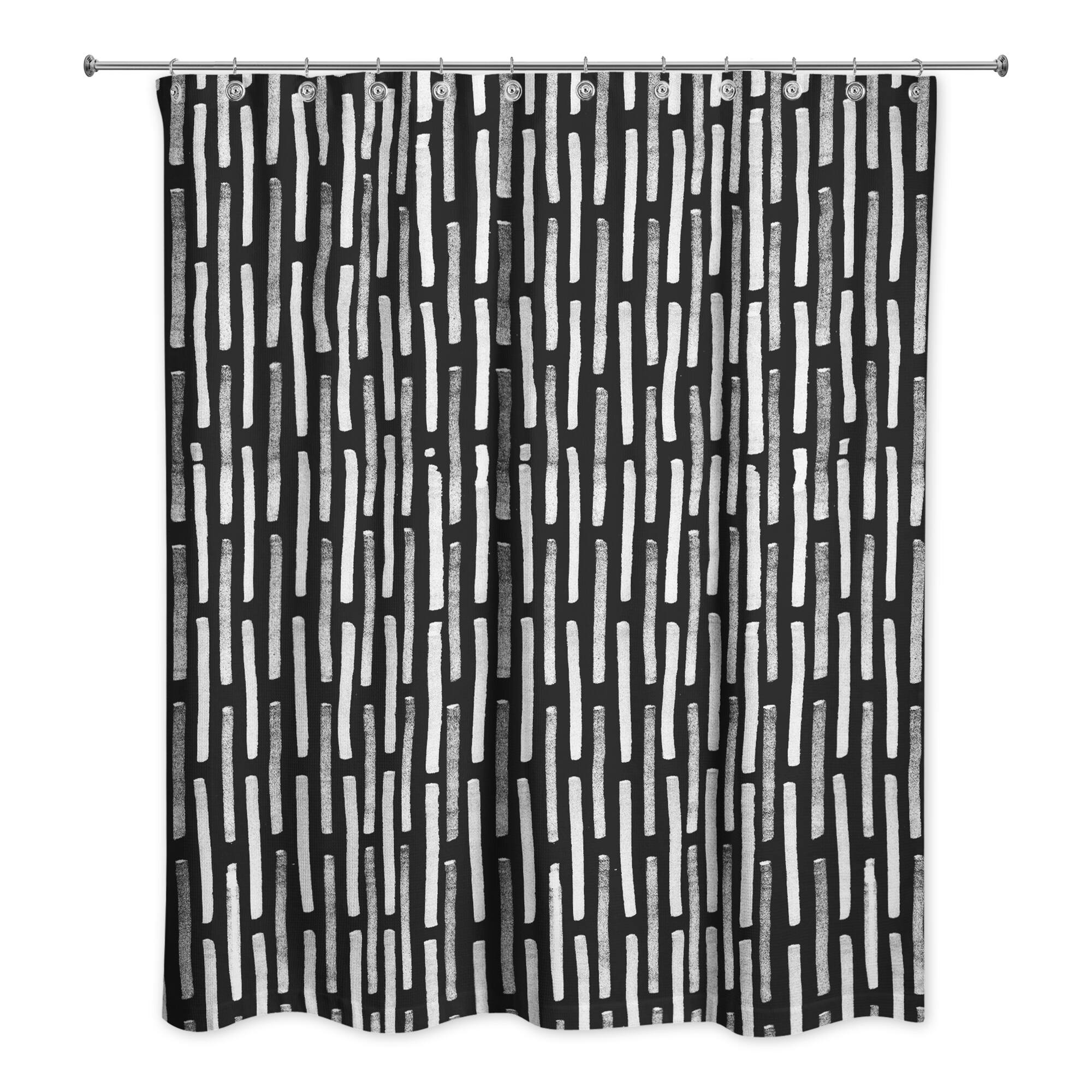 74" Hand Drawn Lines Shower Curtain