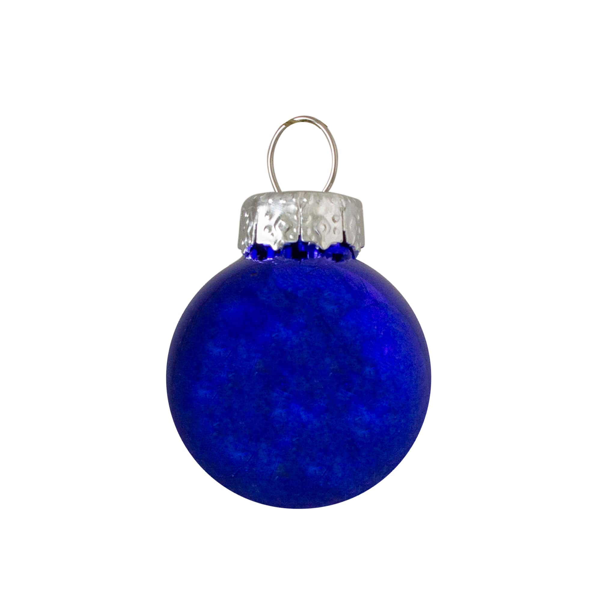 40ct. 2.5&#x22; Shiny &#x26; Matte Royal Blue &#x26; Silver Glass Ball Christmas Ornaments