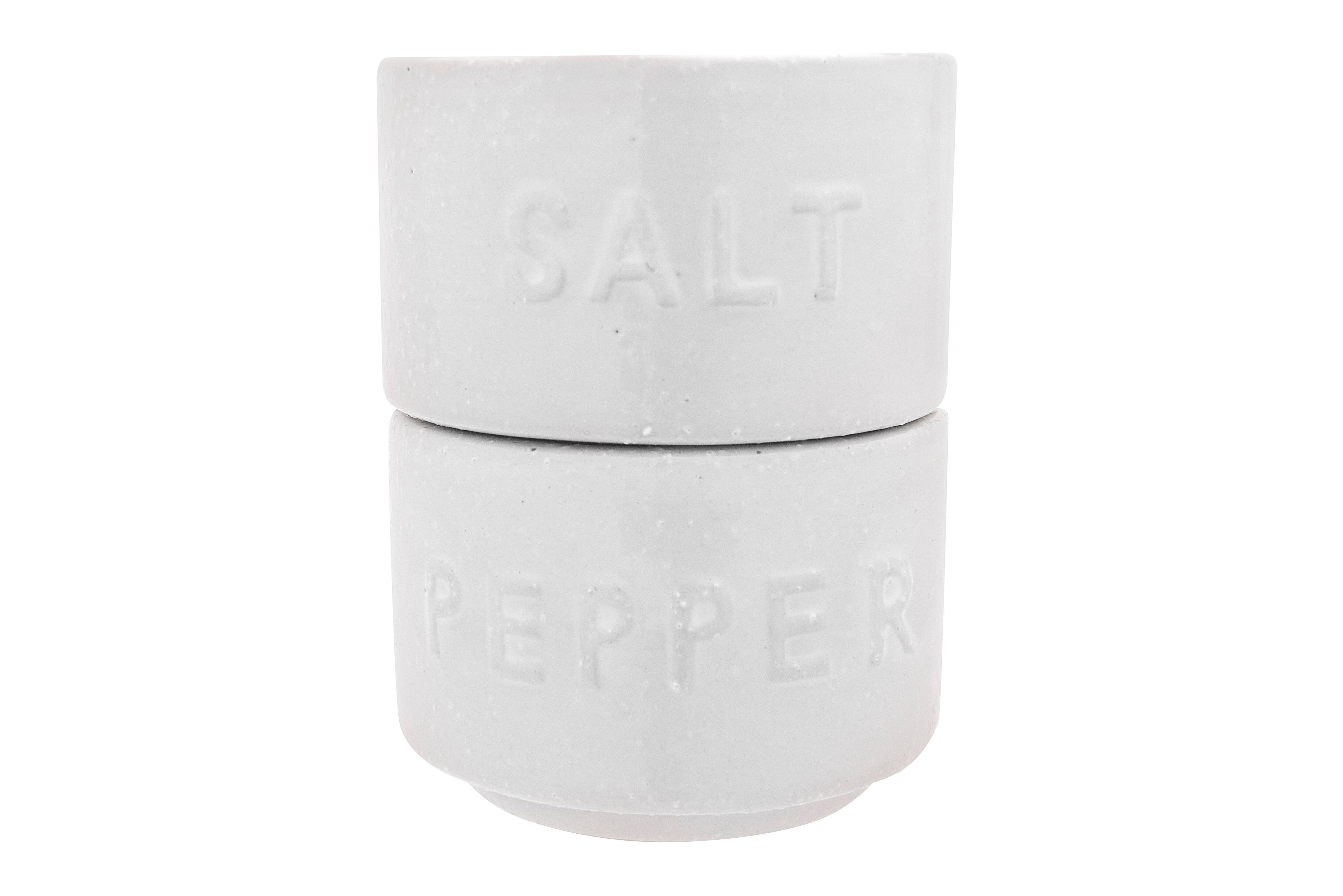 Hello Honey® White Stackable Stoneware Salt & Pepper Pinch Pots with Lid Set
