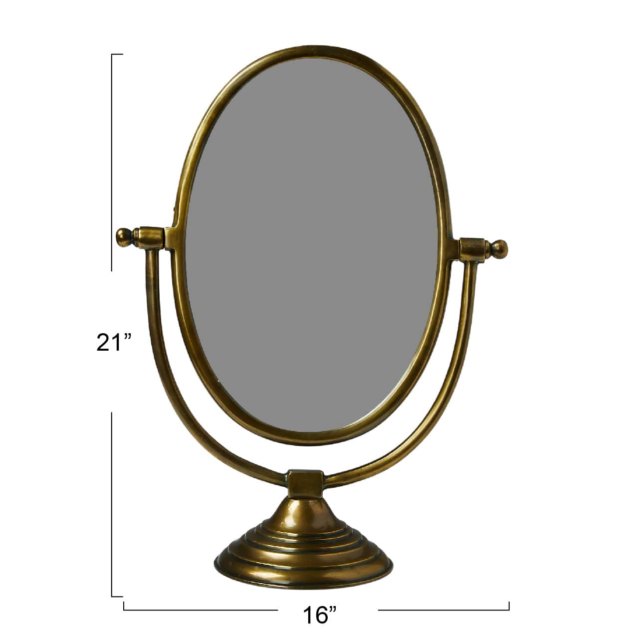 Hello Honey&#xAE; Brass Finish Framed Mirror on Swivel Stand