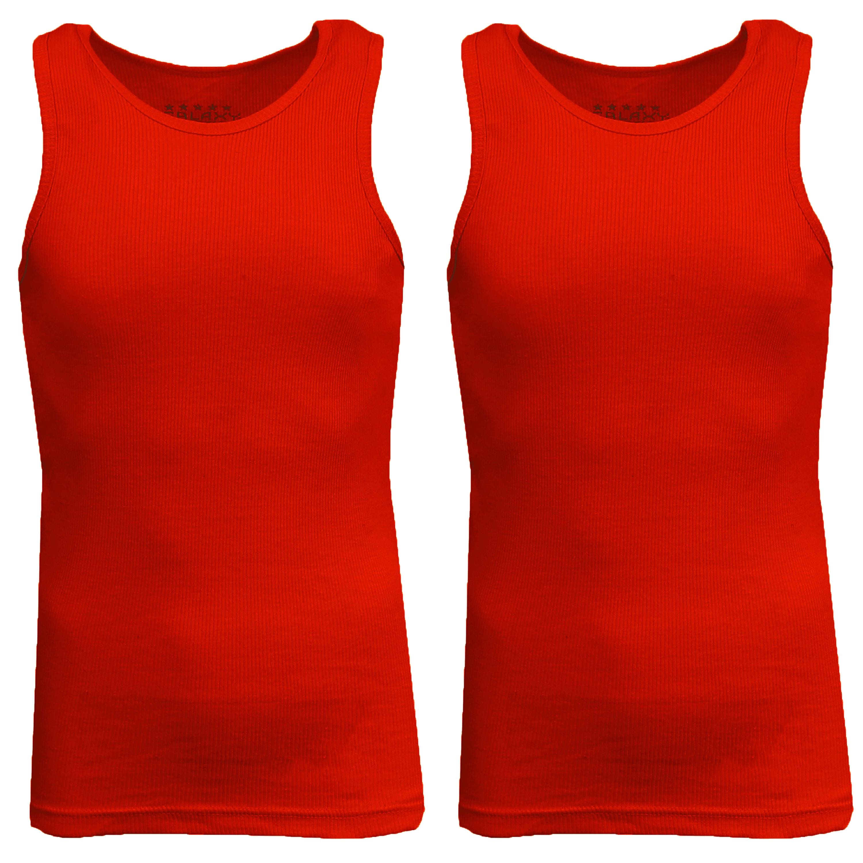 Galaxy By Harvic Famous Heavyweight Men’s Ribbed Tank Top 2 Pack