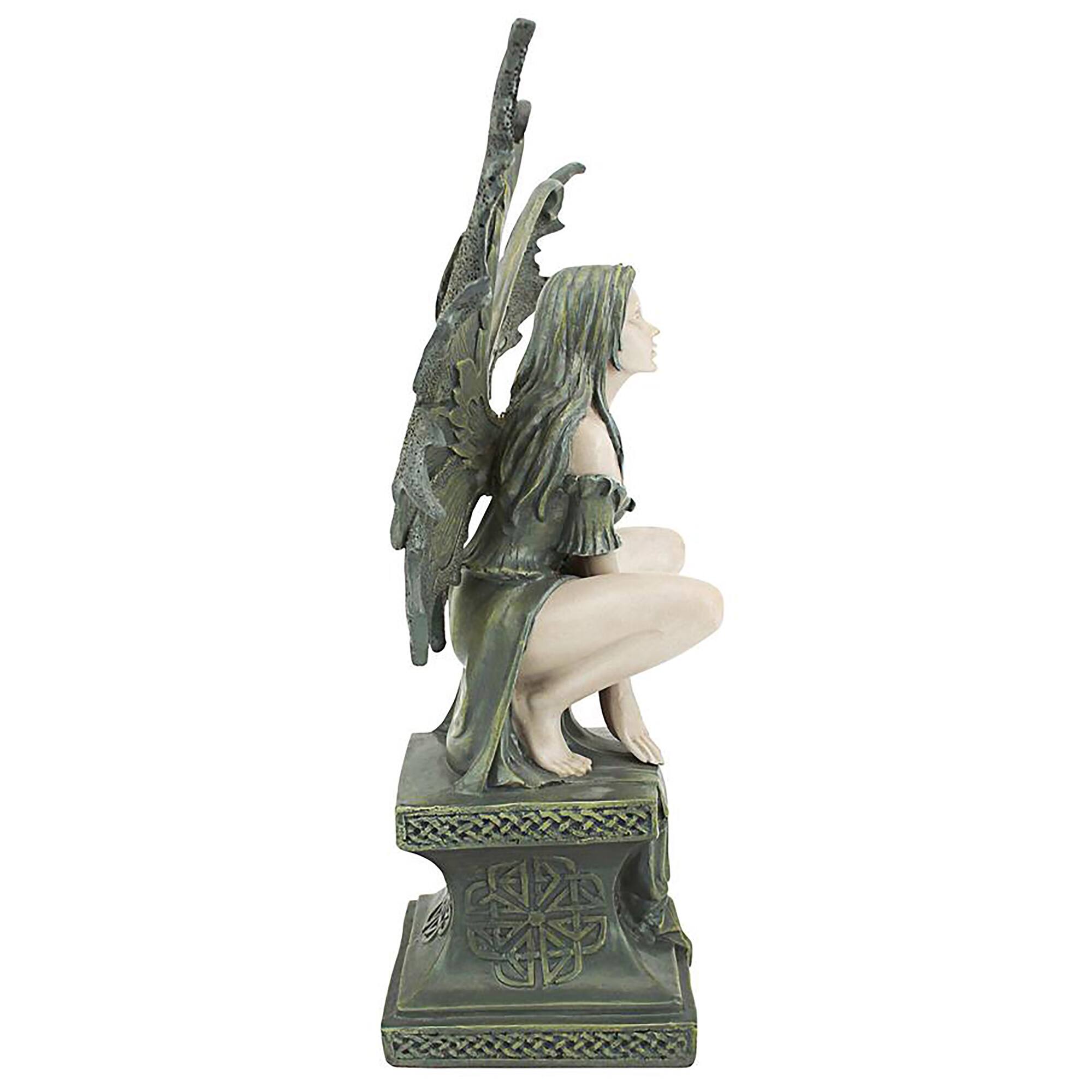 Design Toscano 9.5&#x22; Celtic Fairy&#x27;s Perilous Perch Garden Statue