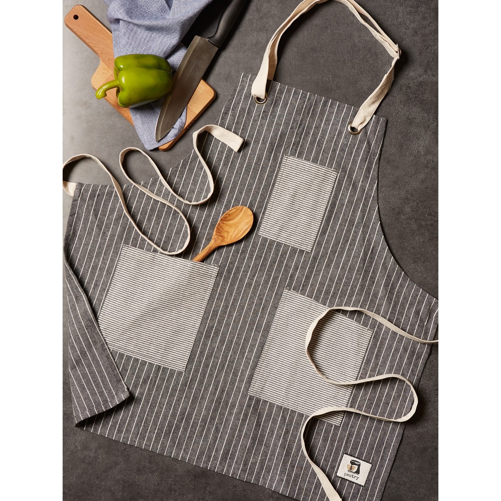 DII® Gray Fresh Stripe Pantry Apron