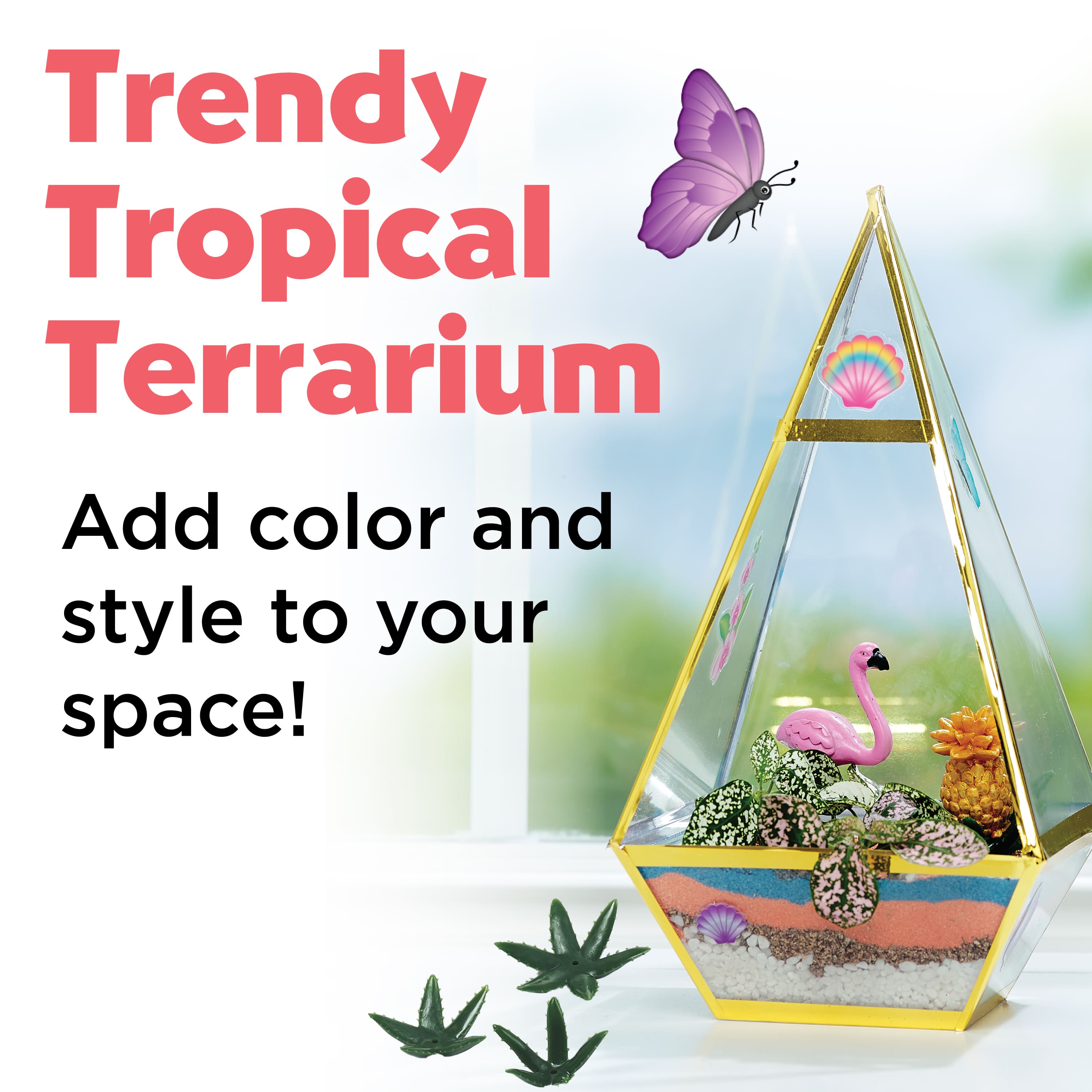 CRAFTIVITY Resin Tropical Terrarium Kit -Fish- Craft Kits for Teens