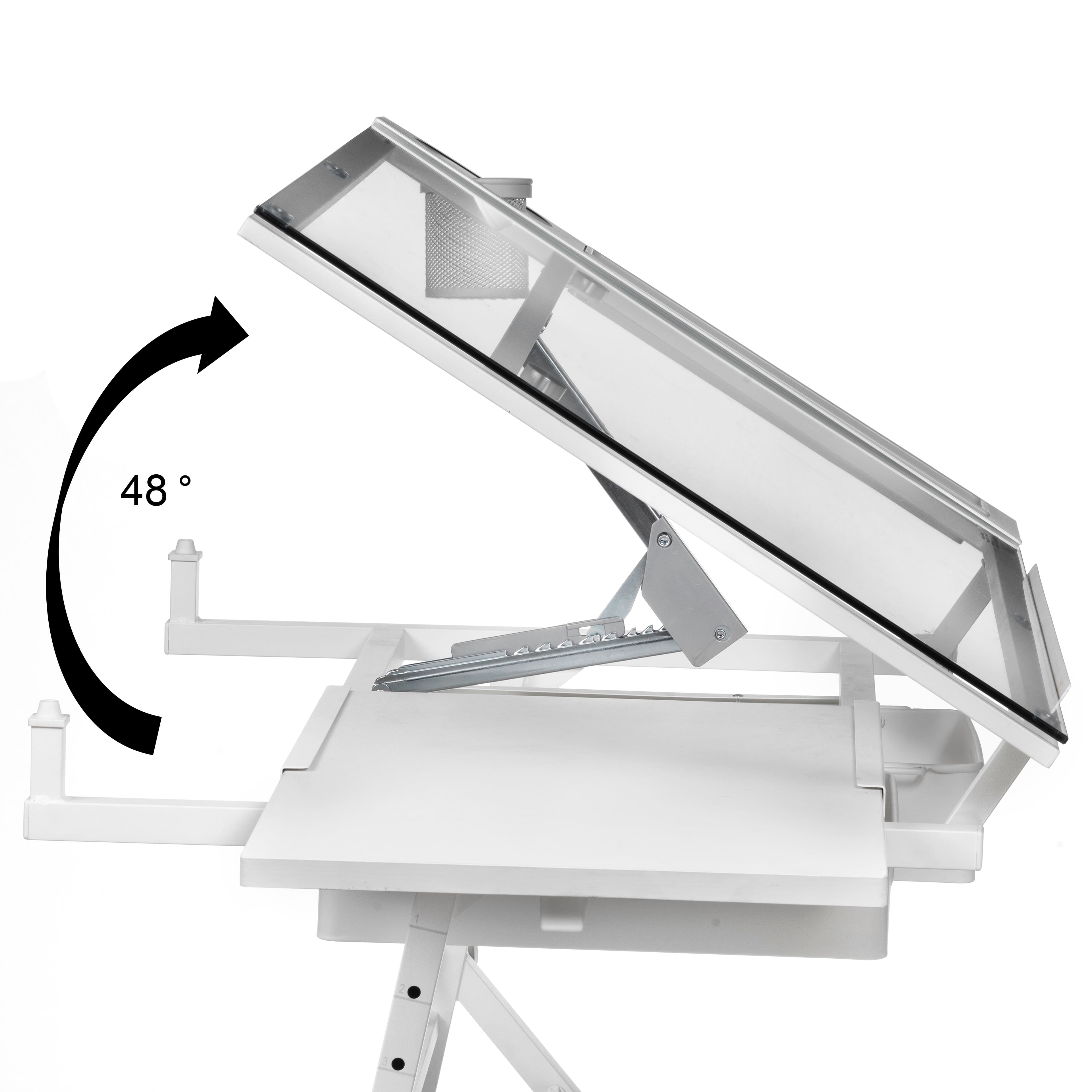 White Metal & Glass Artist Table by Artist's Loft®