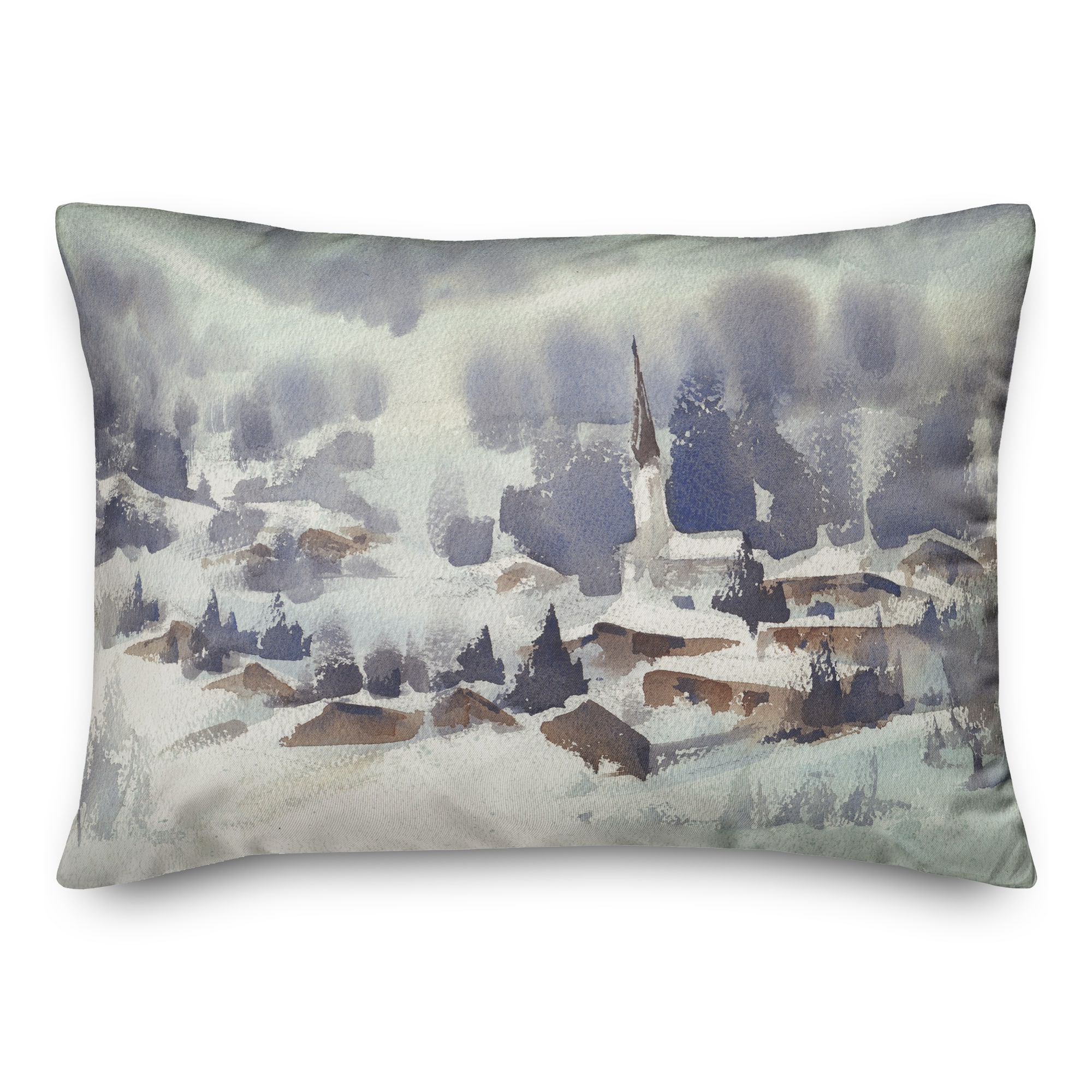 Winter Abstract Landscape Throw Pillow