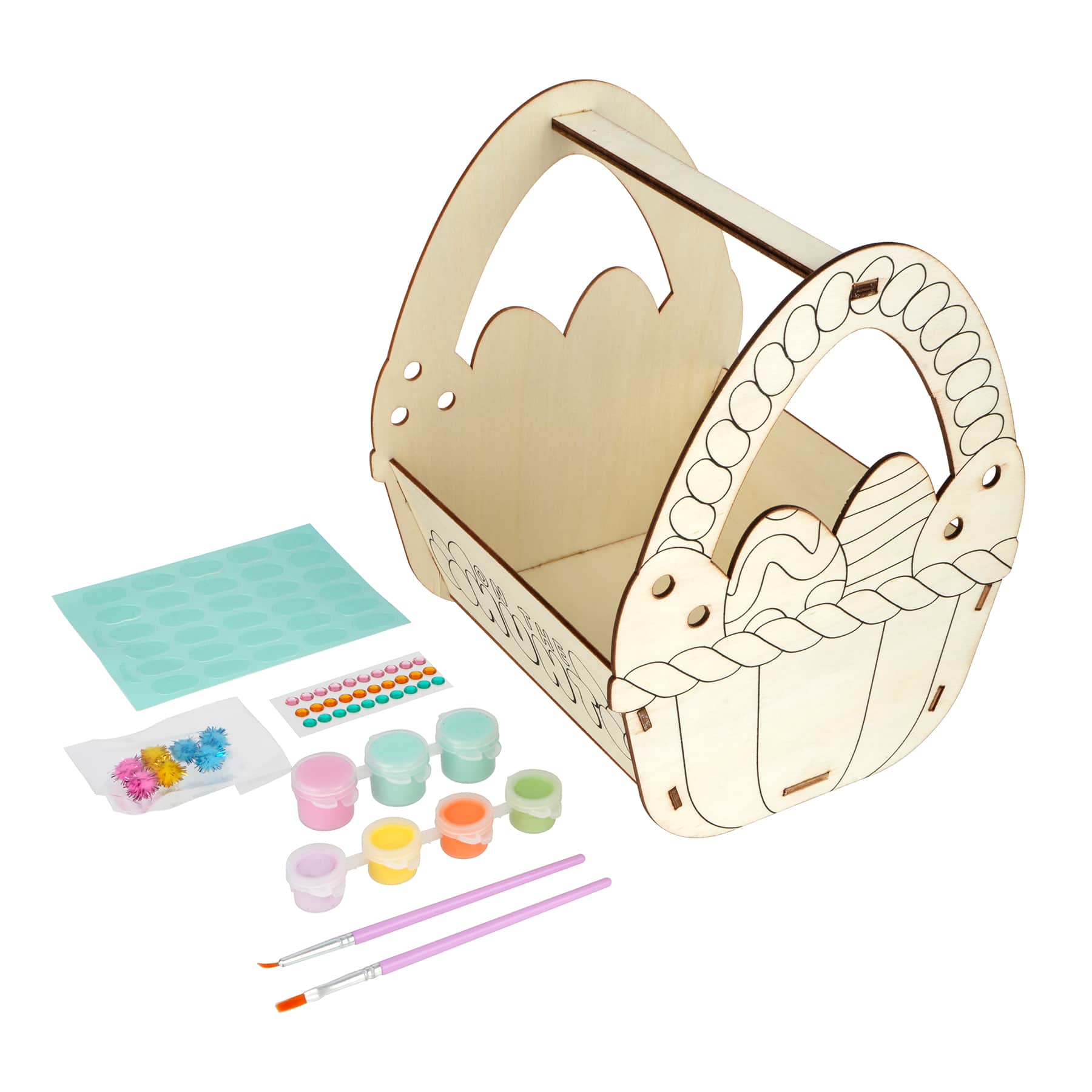 Easter Egg Wood Basket Craft Kit by Creatology&#x2122;