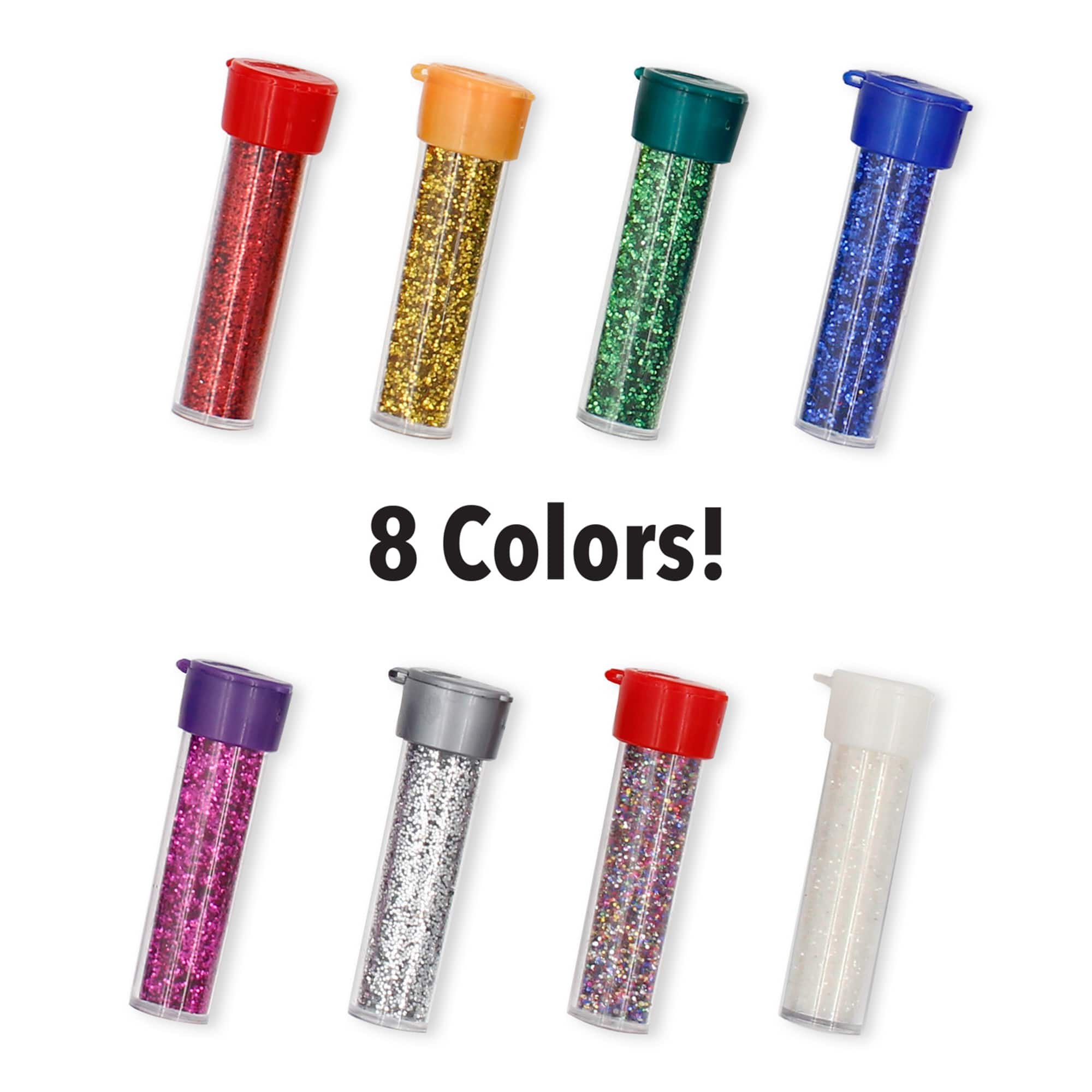 ArtSkills&#xAE; 8 Color Classic Glitter Shakers with Glue Bottle