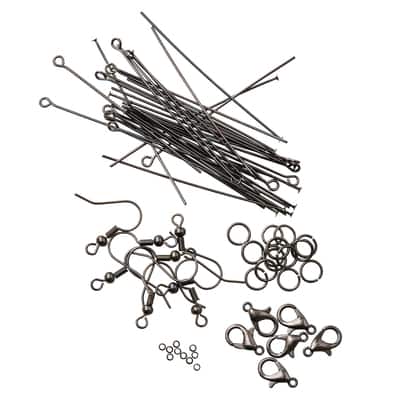Bead Landing™ Findings Mix, Silver, 100 Pieces image