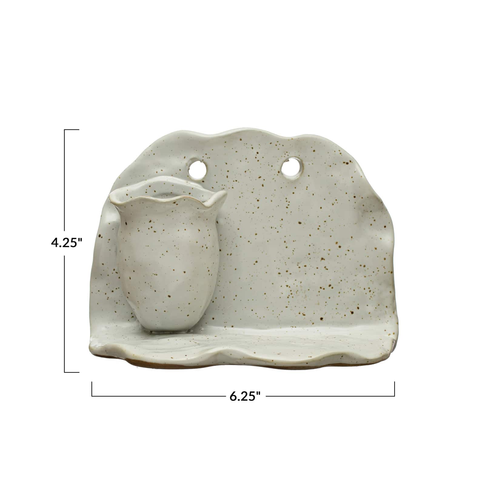 Hello Honey&#xAE; 6.5&#x22; Ivory Stoneware Wall Shelf with Vase