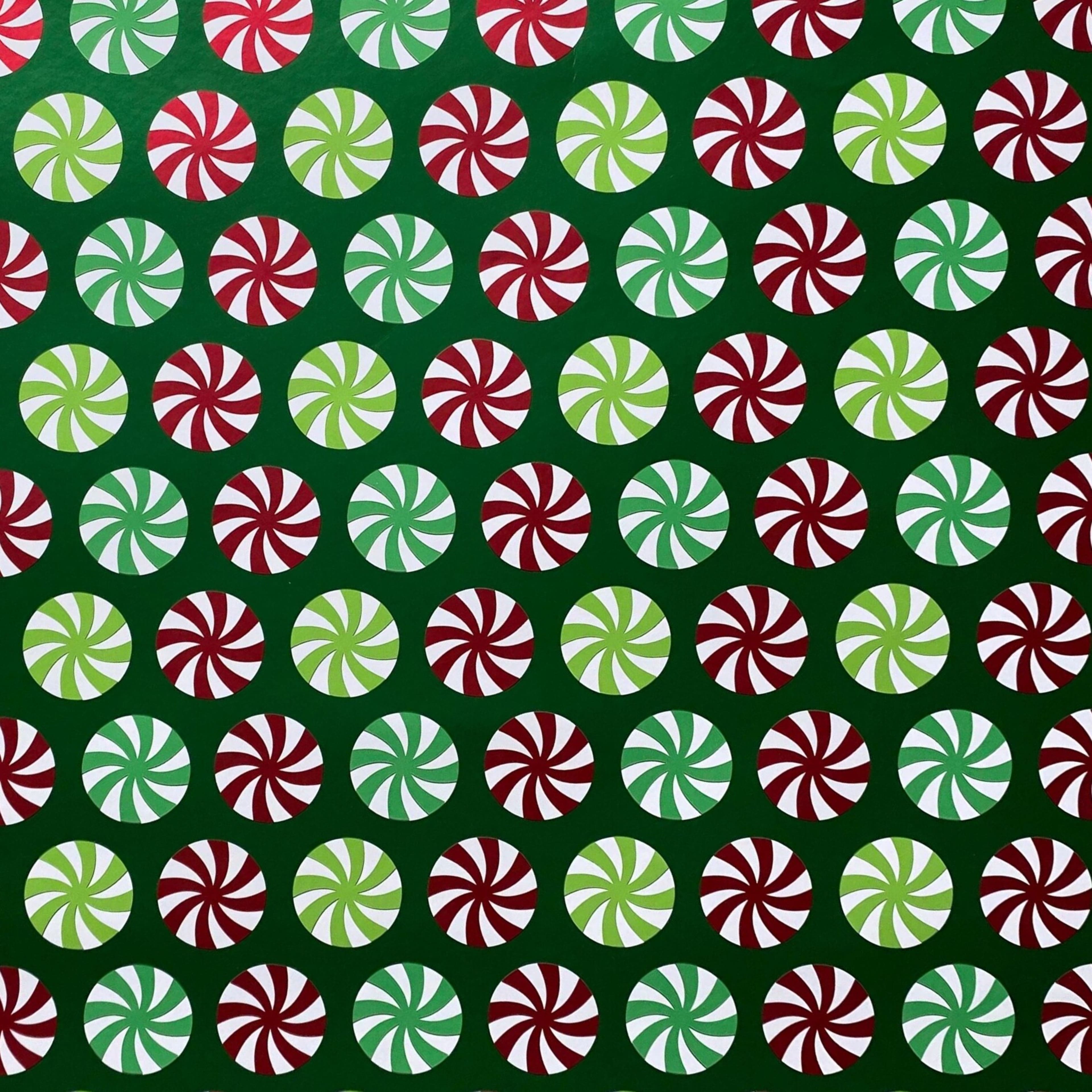 Green Foil Peppermint Gift Wrap by Celebrate It&#x2122;