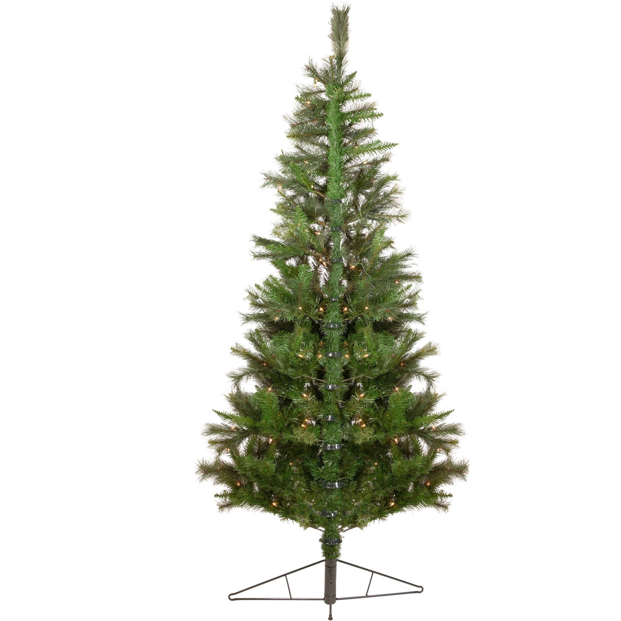 6.5ft. Pre-Lit Medium Canyon Pine Artificial Christmas Wall Tree, Clear Lights