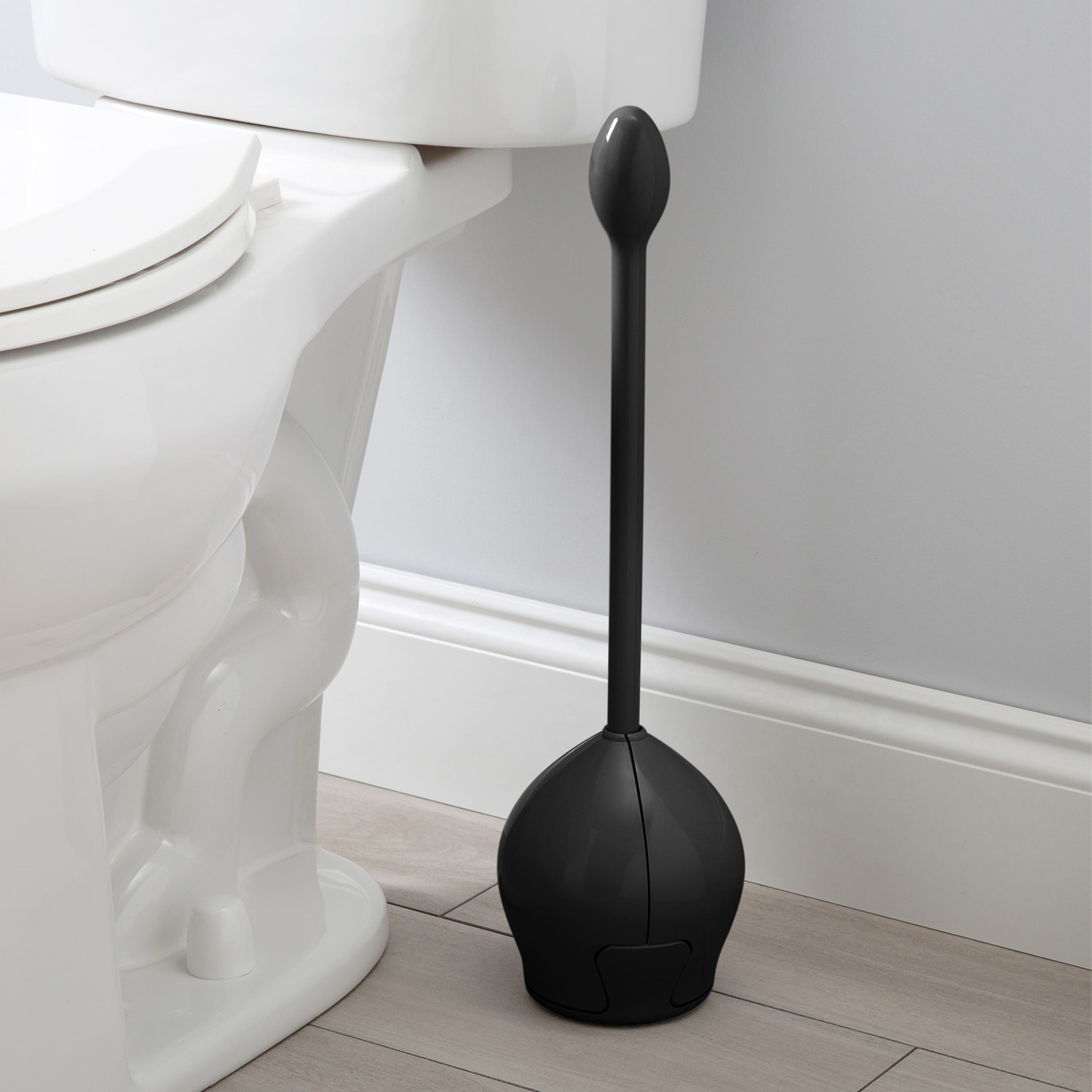Bath Bliss Black Firm Grip Tulip Toilet Bowl Brush