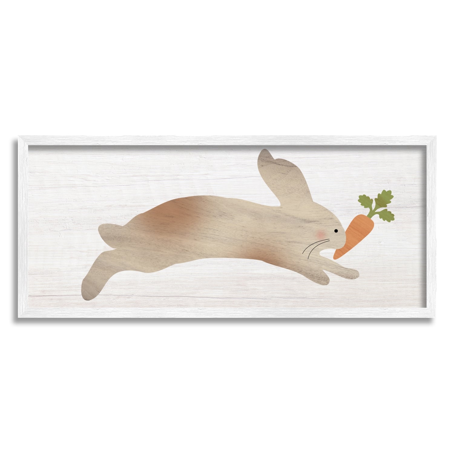 Stupell Industries Rabbit & Carrot Grain Pattern Framed Giclee Art