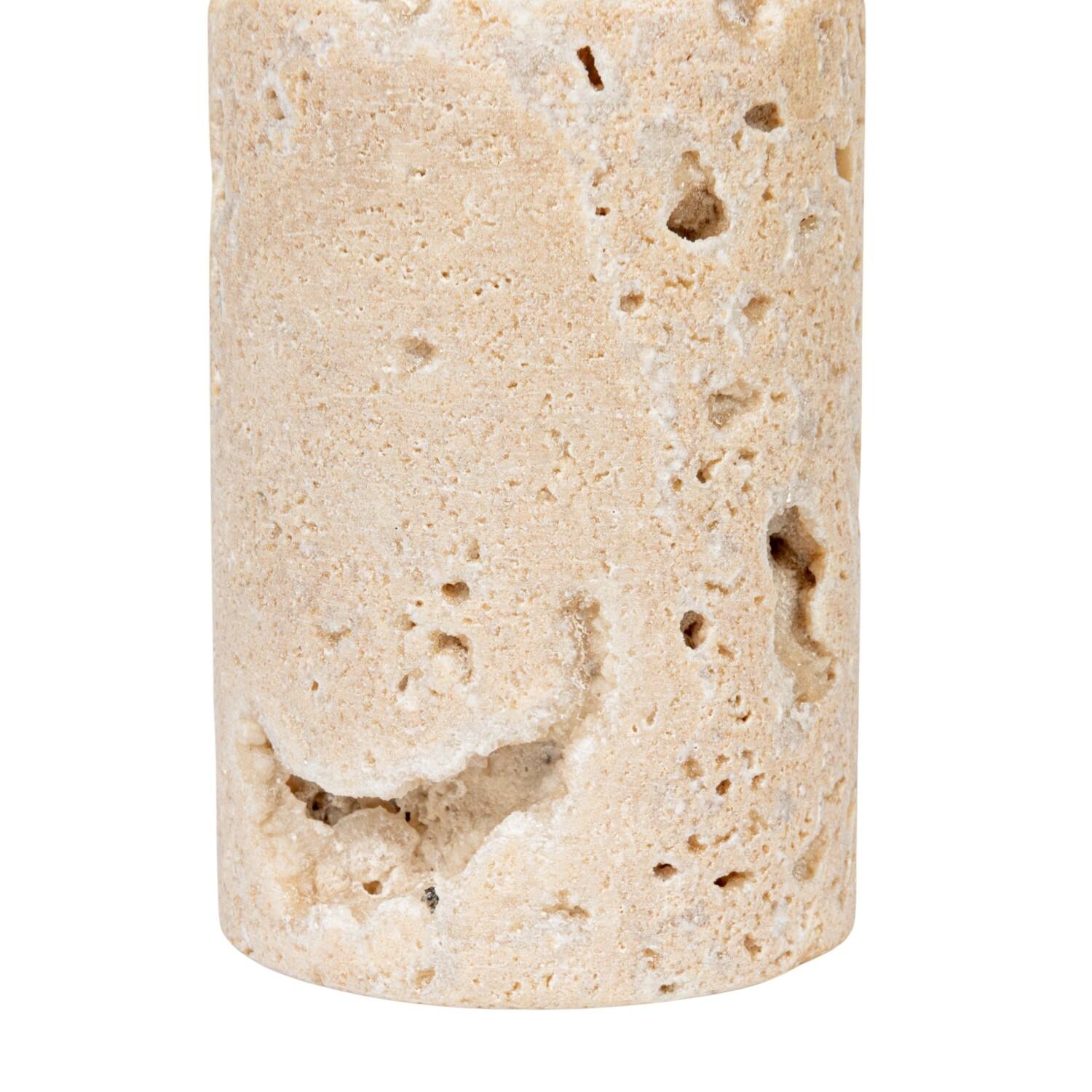 Hello Honey&#xAE; Natural Round Travertine Salt &#x26; Pepper Shaker Set