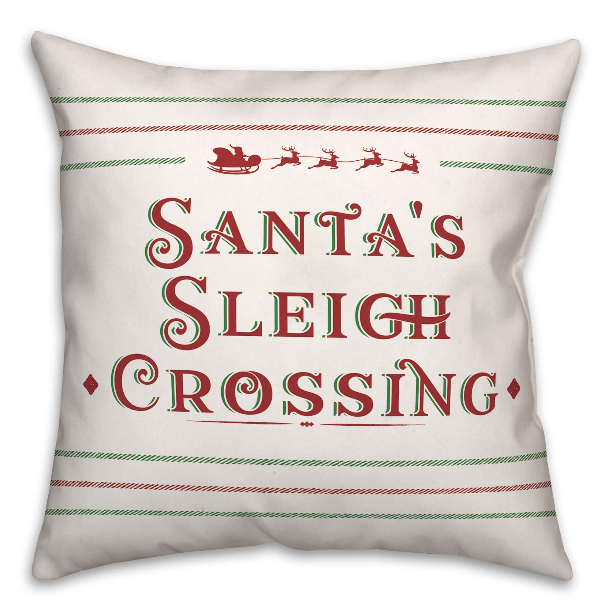 Santas Sleigh Crossing 18x18 Throw Pillow