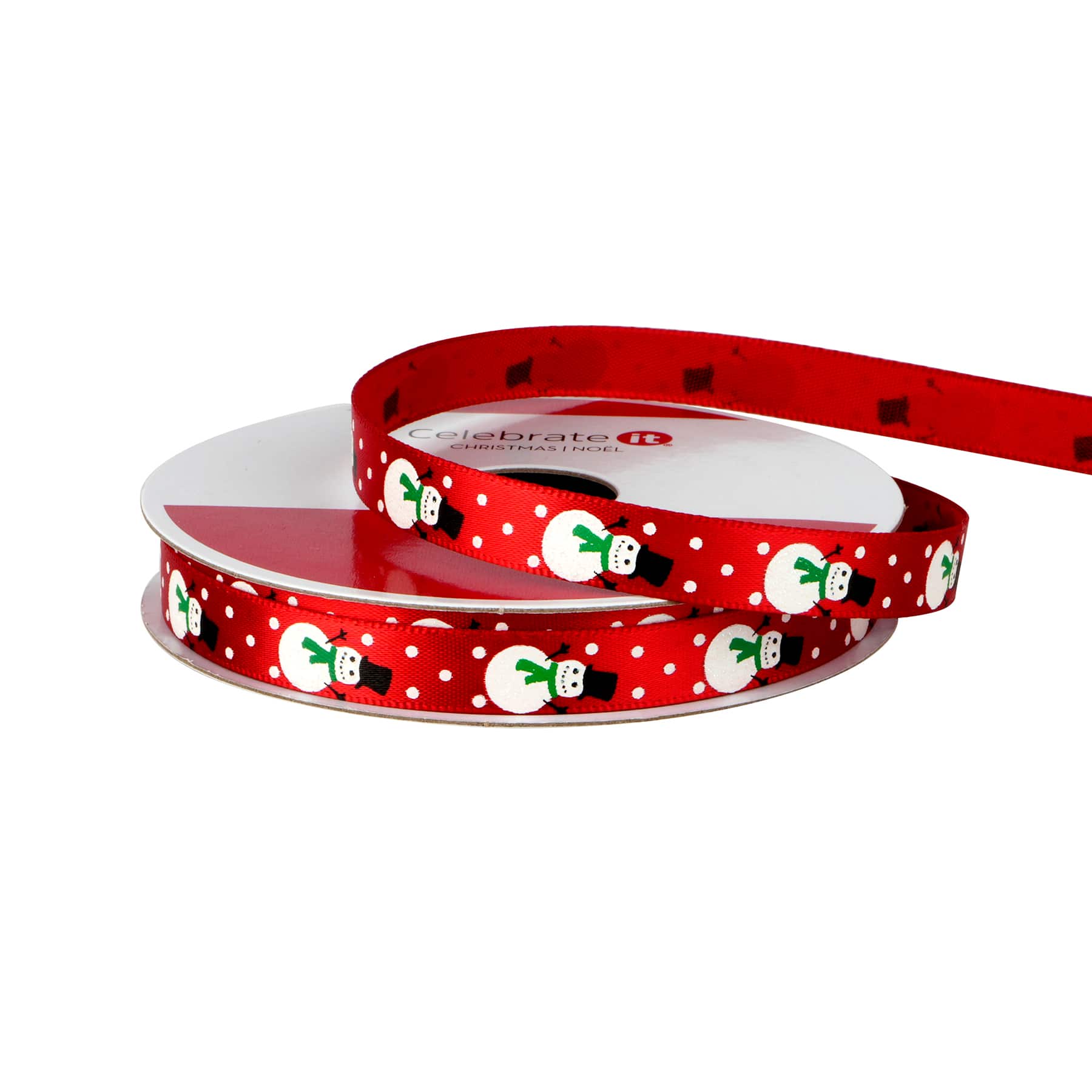 3/8&#x22; x 12ft. Red Snowman Ribbon by Celebrate It&#xAE; Christmas