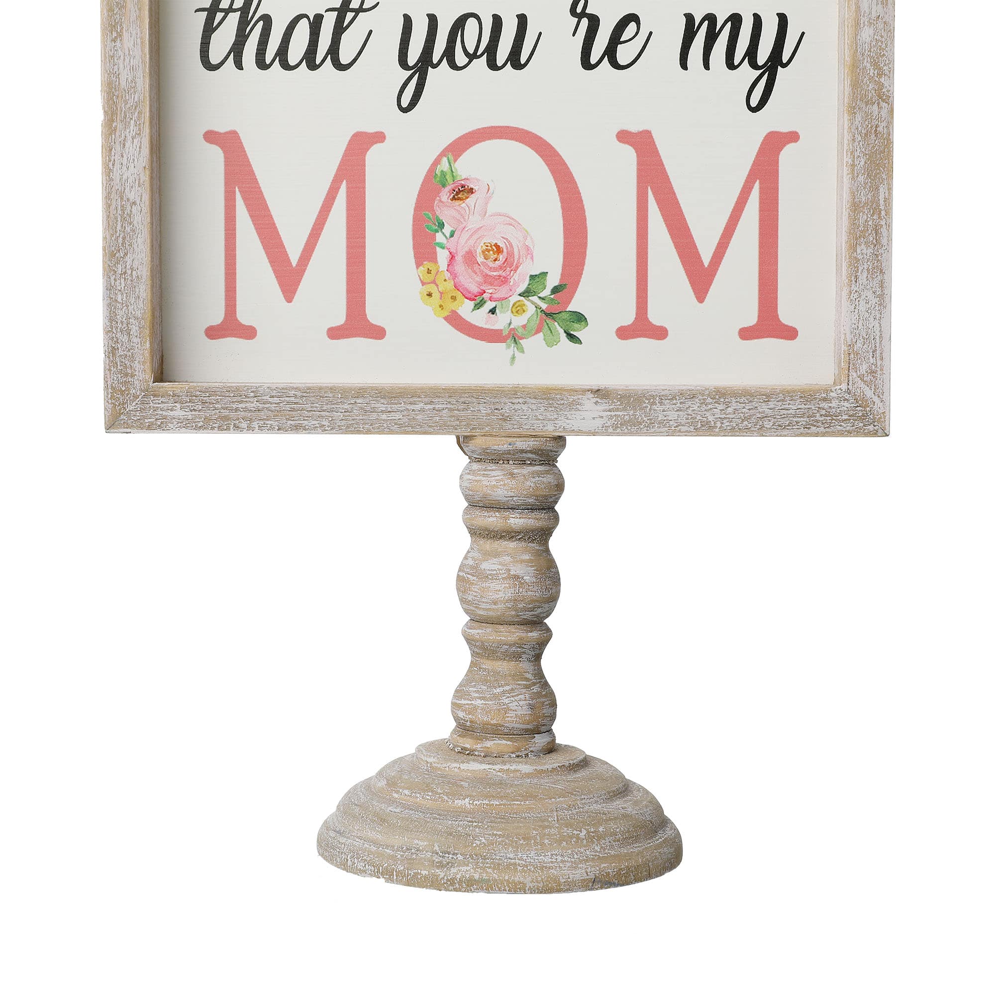Glitzhome&#xAE; 11.5&#x22; Wood Mother&#x27;s Day Table D&#xE9;cor
