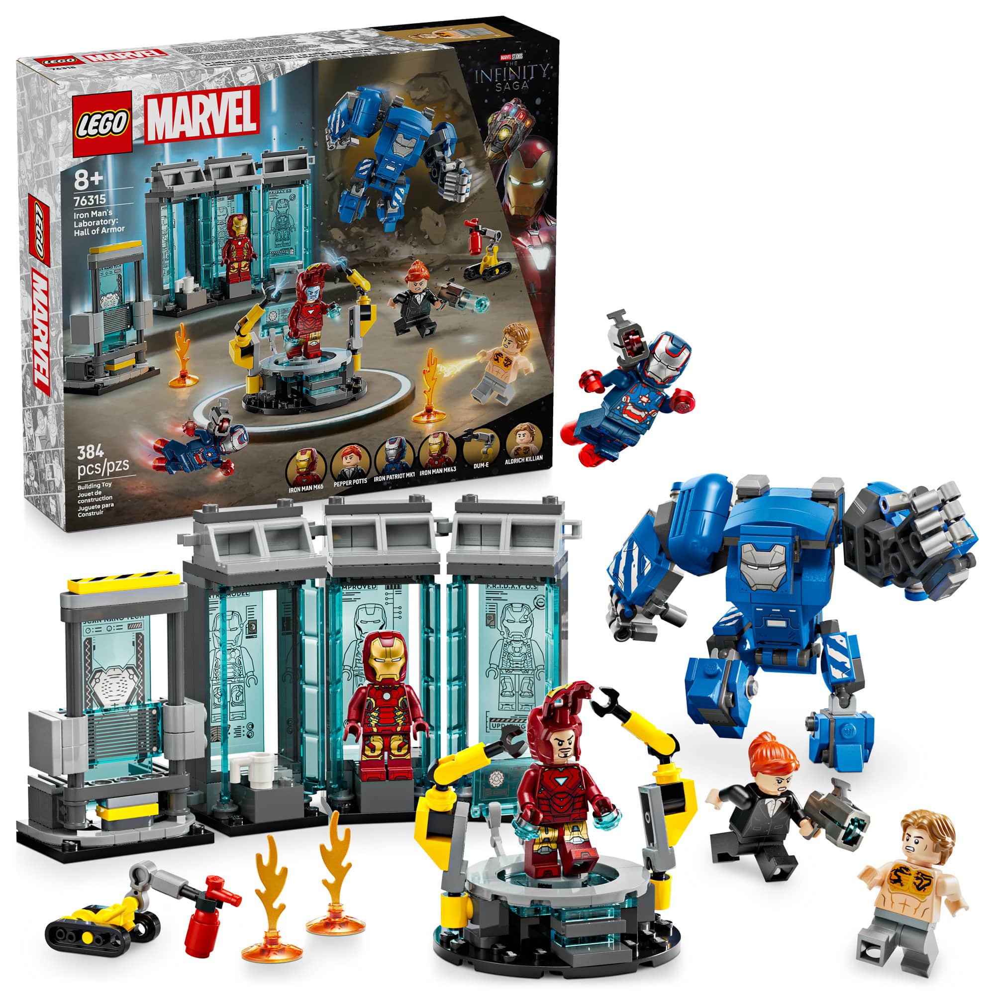 LEGO&#xAE; Marvel Iron Man&#x2019;s Laboratory: Hall of Armor with Minifigures 76315