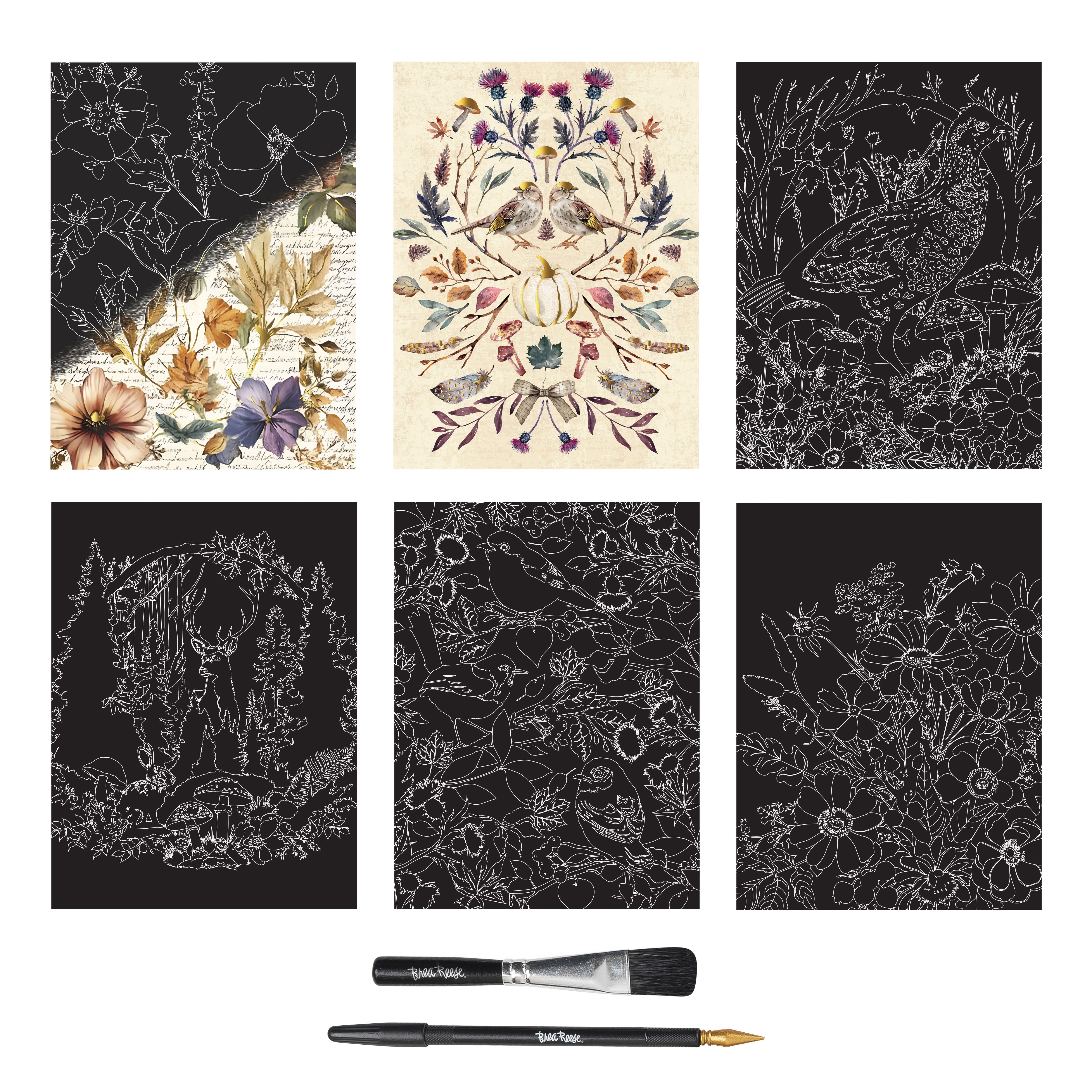 Brea Reese&#x2122; 9&#x22; x 12&#x22; Woodland Songs Scratch Art Paper Pad