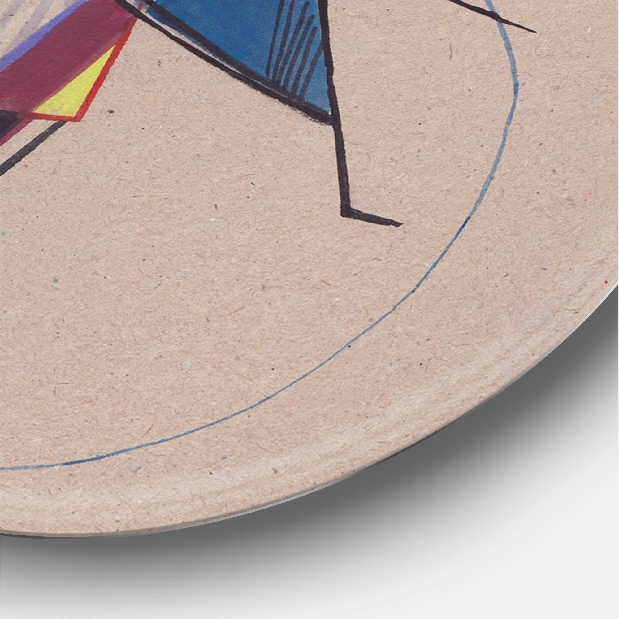 Designart - Colored Geometric Abstract Compositions III - Modern Metal Circle Wall Art