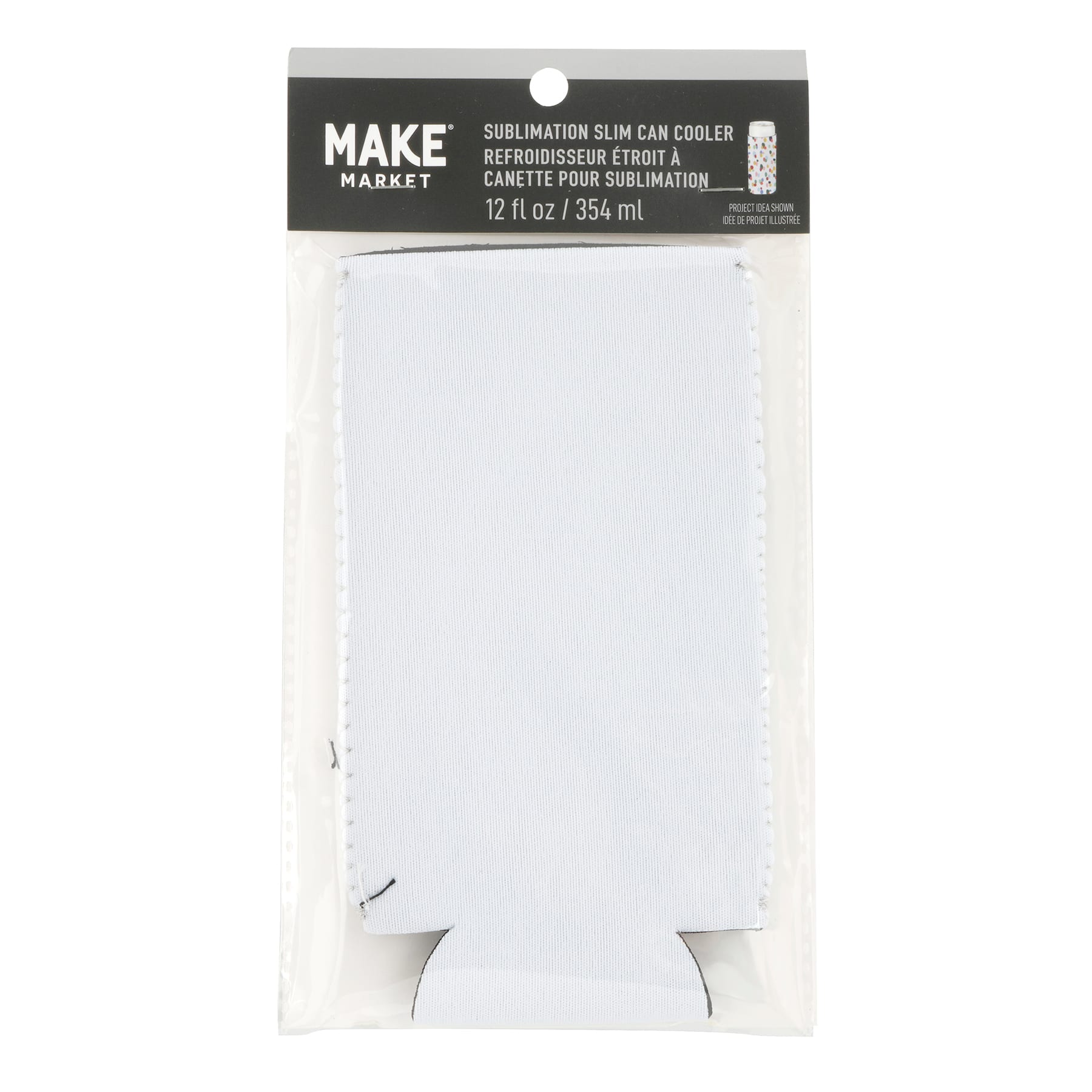 12oz. Slim White Neoprene Sublimation Can Cooler by Make Market®