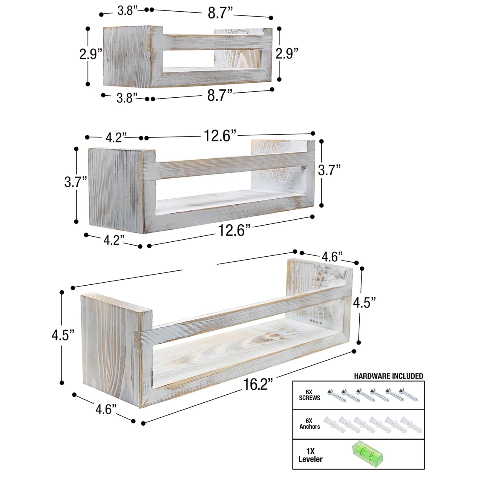 Sorbus Rustic Floating Shelves Set