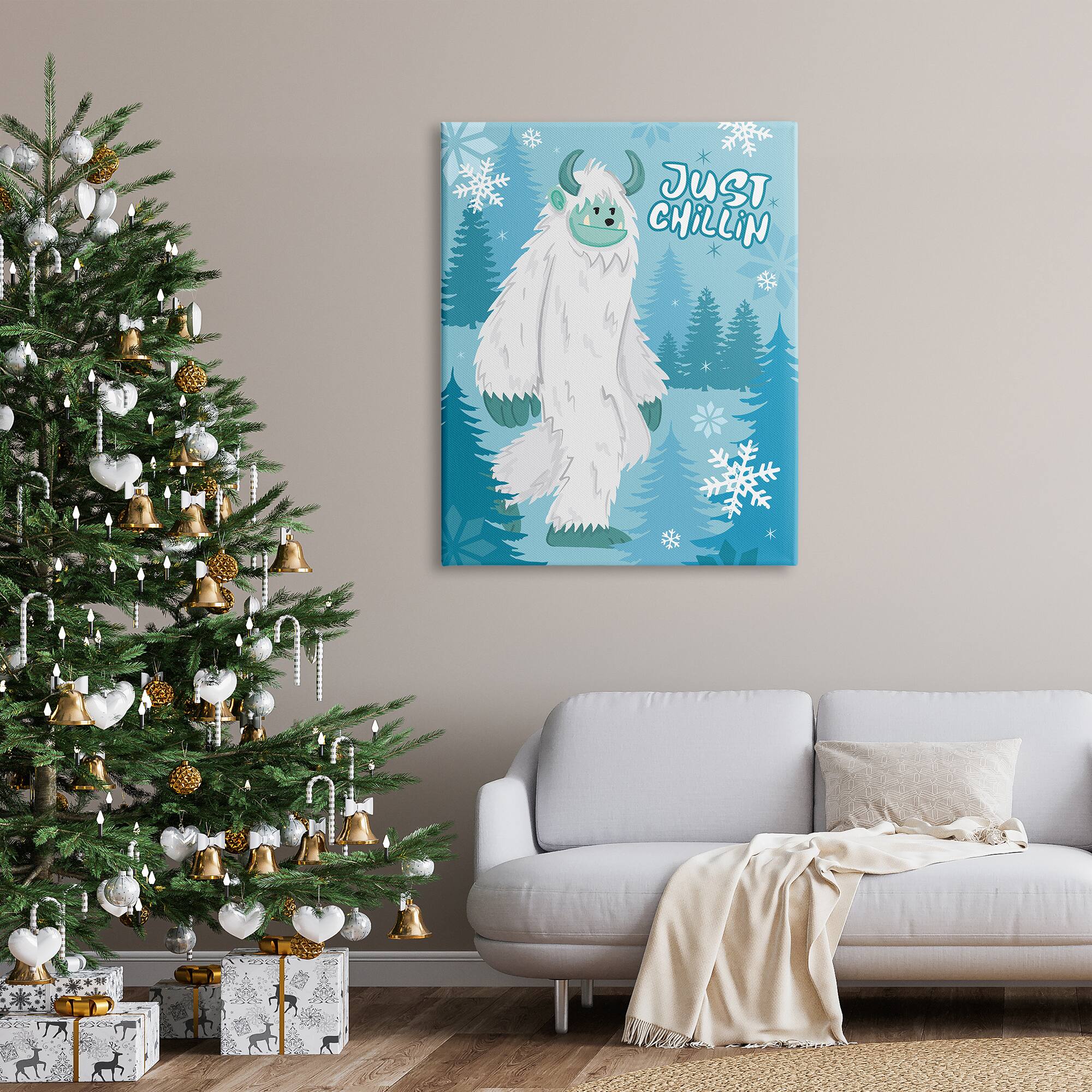 Stupell Industries Just Chillin Funny Winter Yeti Canvas Wall Art
