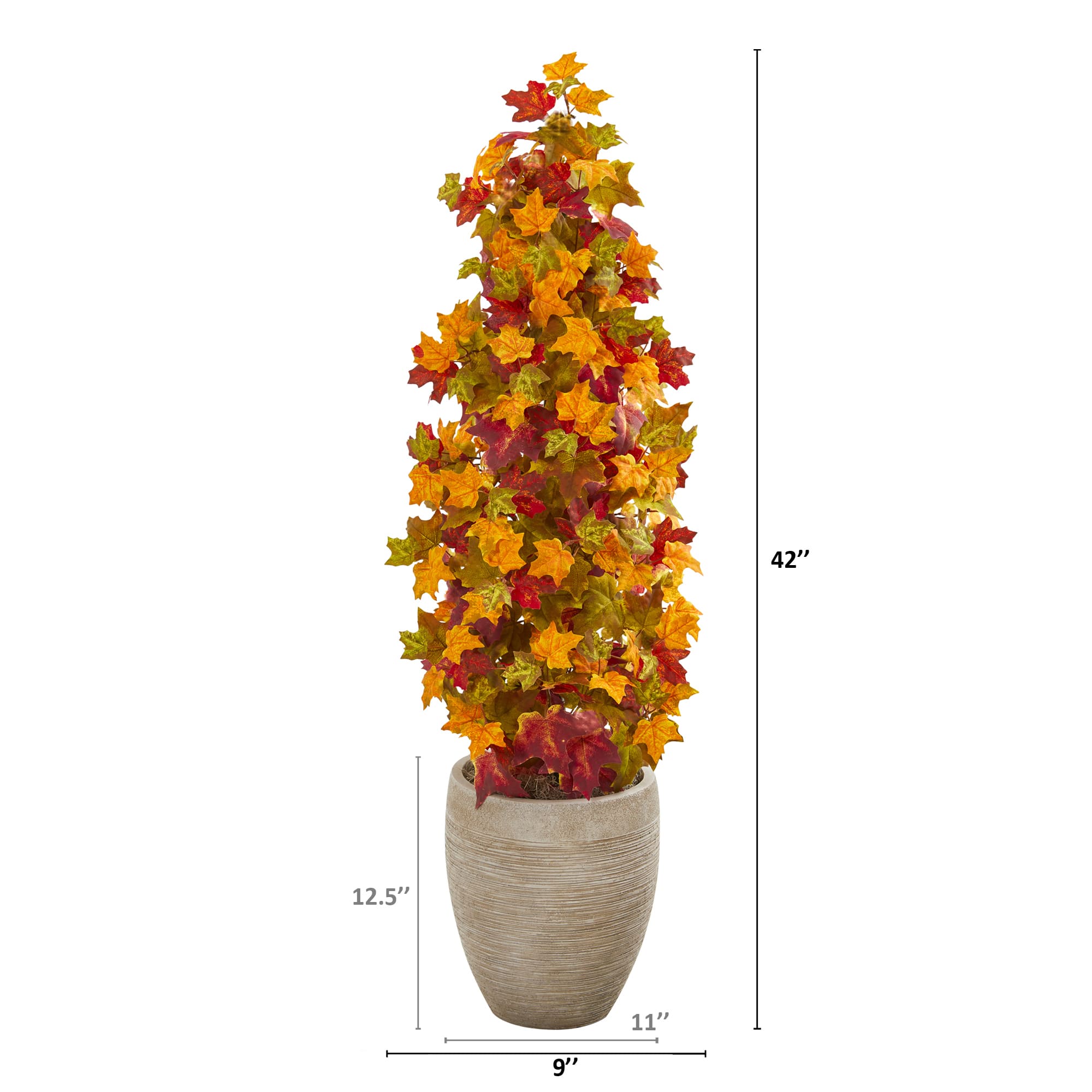 3.5ft. Autumn Maple Tree in Sand Colored Planter