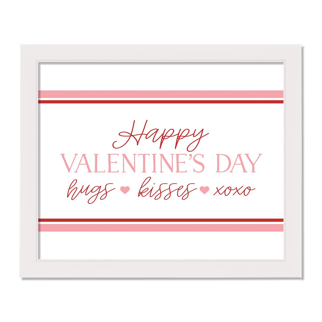 16" x 20" Happy Valentine's Day White Framed Print Wall Art