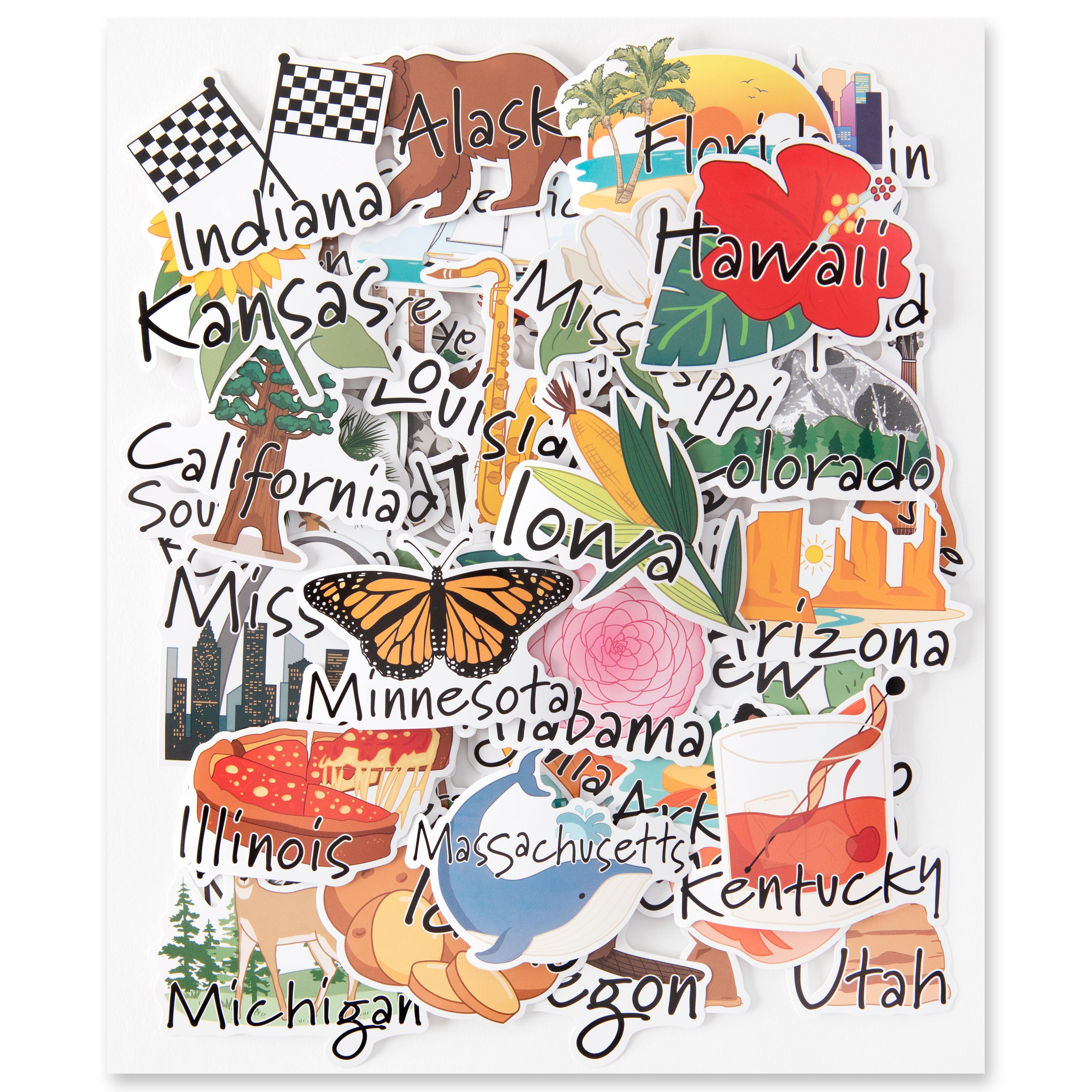 12 Pack: 50 States Vinyl Stickers by Recollections™