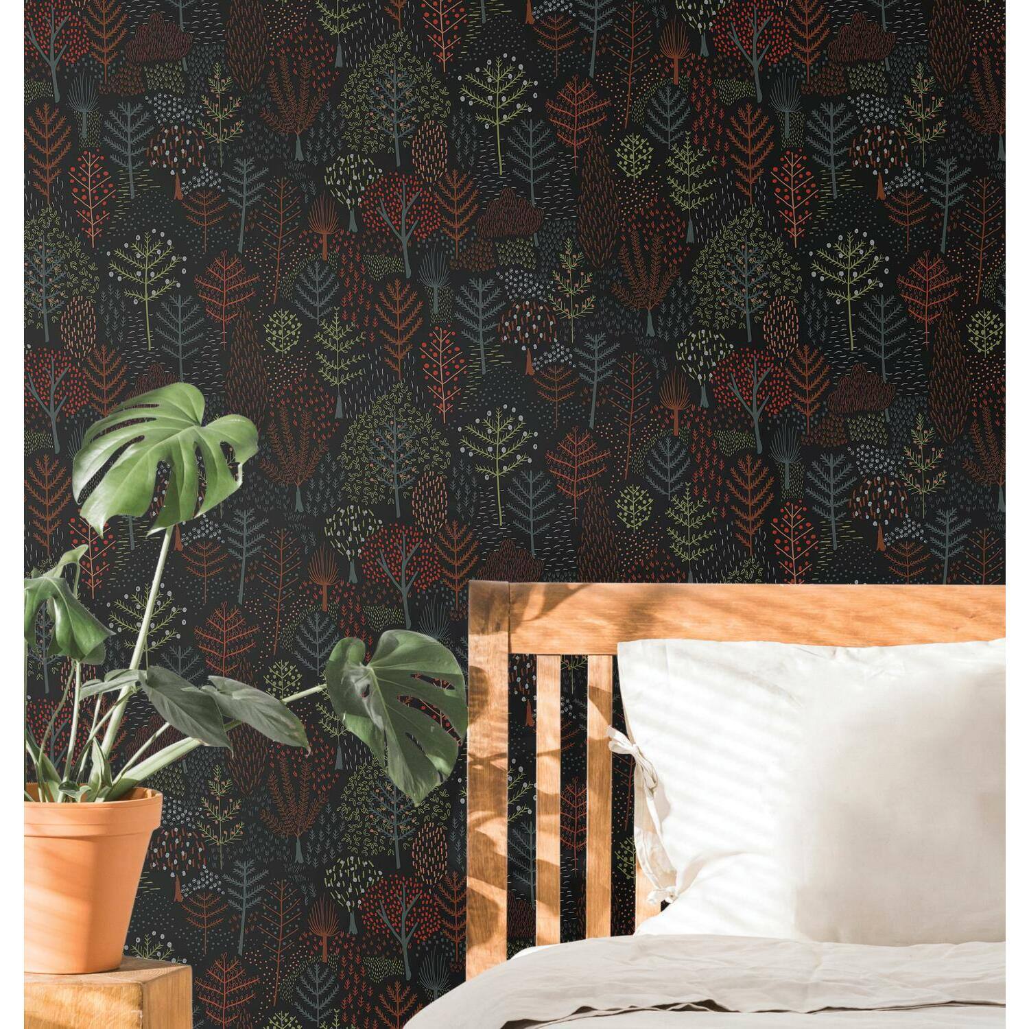 RoomMates Folklore Trees Peel & Stick Wallpaper