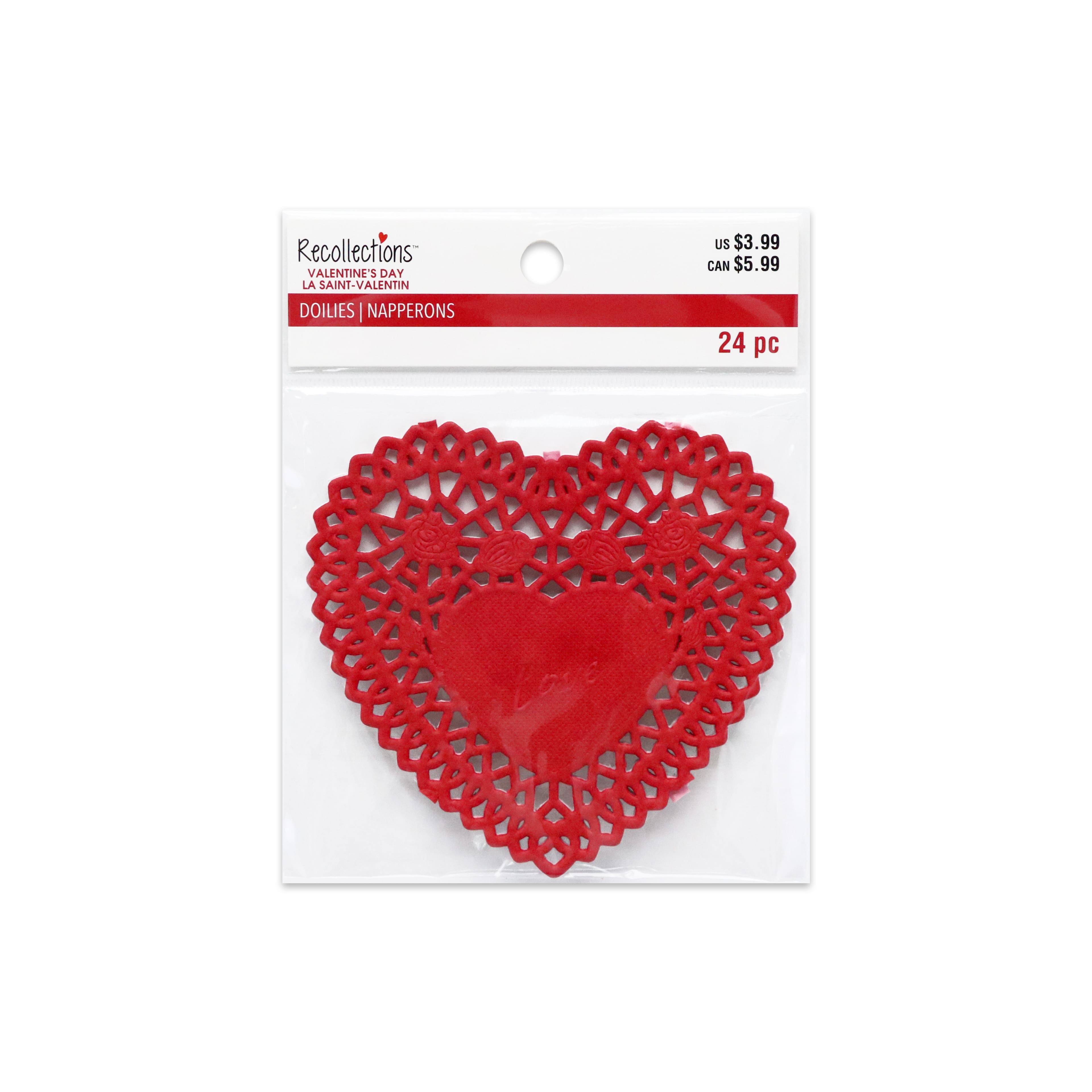 4&#x22; Red, Pink &#x26; White Heart Doilies, 24ct. by Recollections&#x2122;