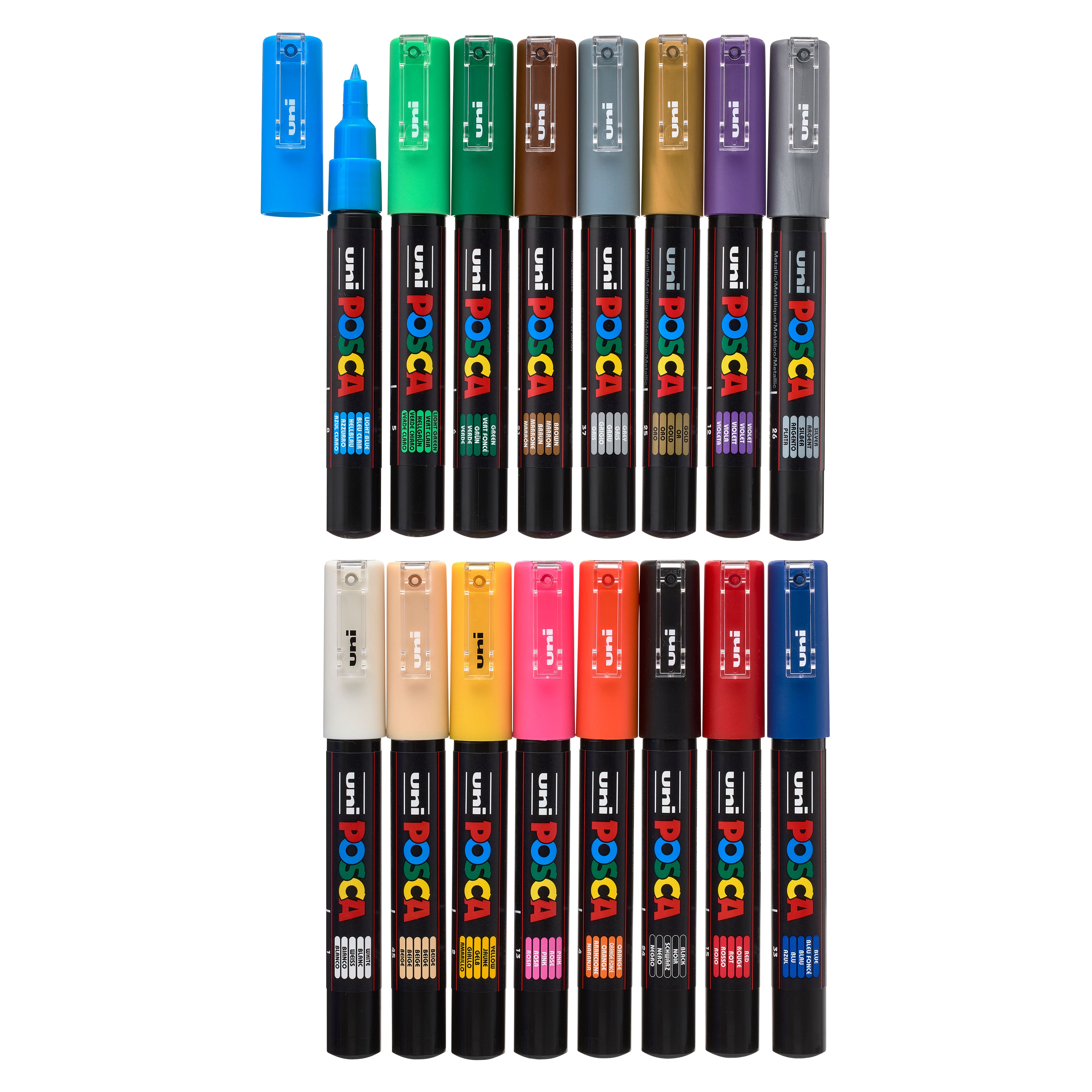 Uni-POSCA PC-1M Extra-Fine Tip Paint Markers, Basic Colors Set of 16 —  ArtSnacks