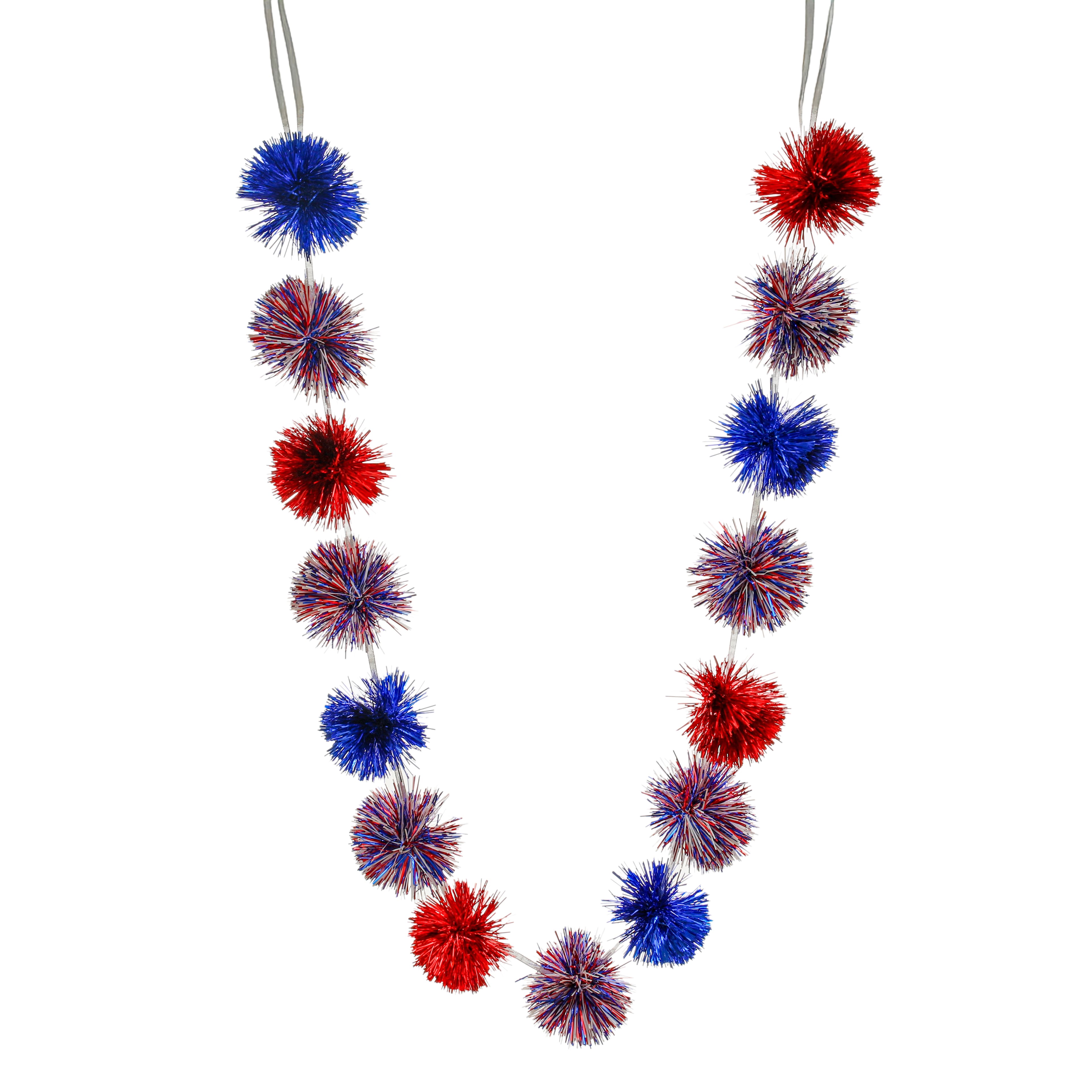 6ft. Patriotic Tinsel Pom Pom Garland by Ashland&#xAE;
