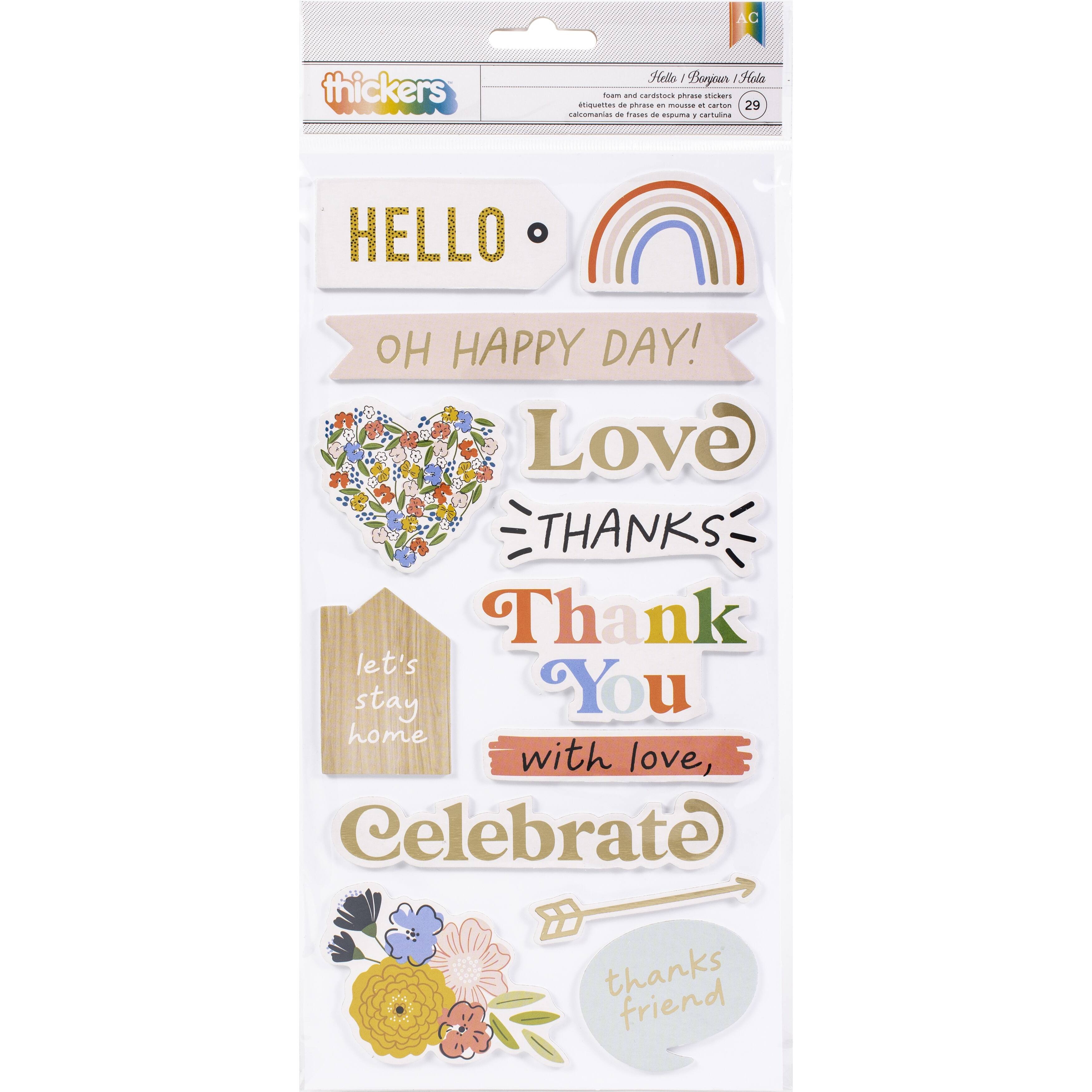 American Crafts™ Thickers™ Jen Hadfield Reaching Out Phrases Stickers | Michaels®