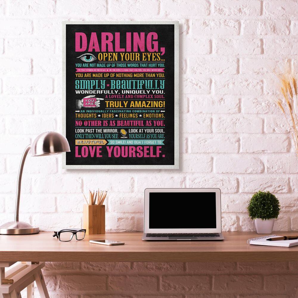 Stupell Industries Neon Darling Love Yourself Canvas Wall Art