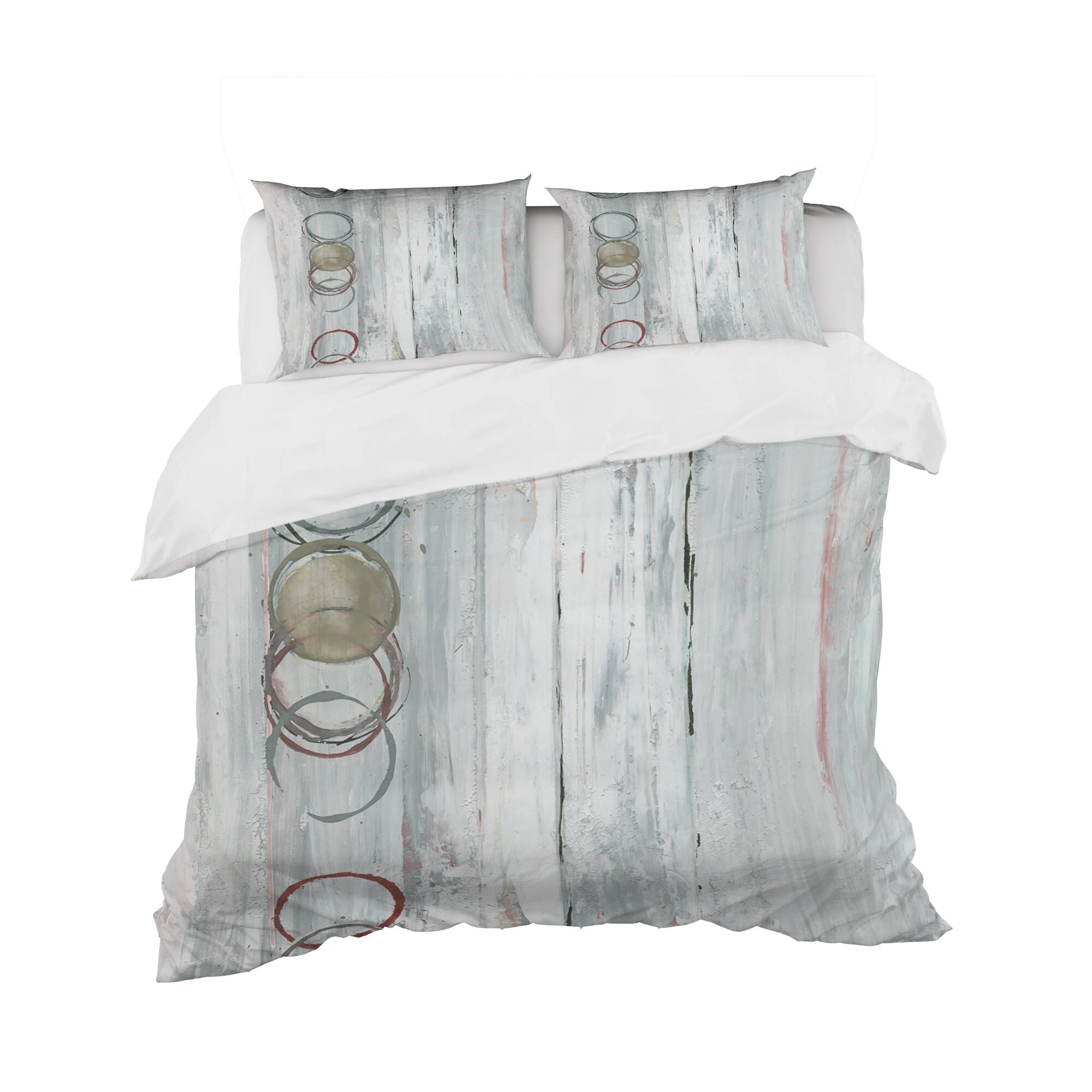 Designart &#x27;Whitewashed Syrah&#x27; Geometric Bedding Set - Duvet Cover &#x26; Shams