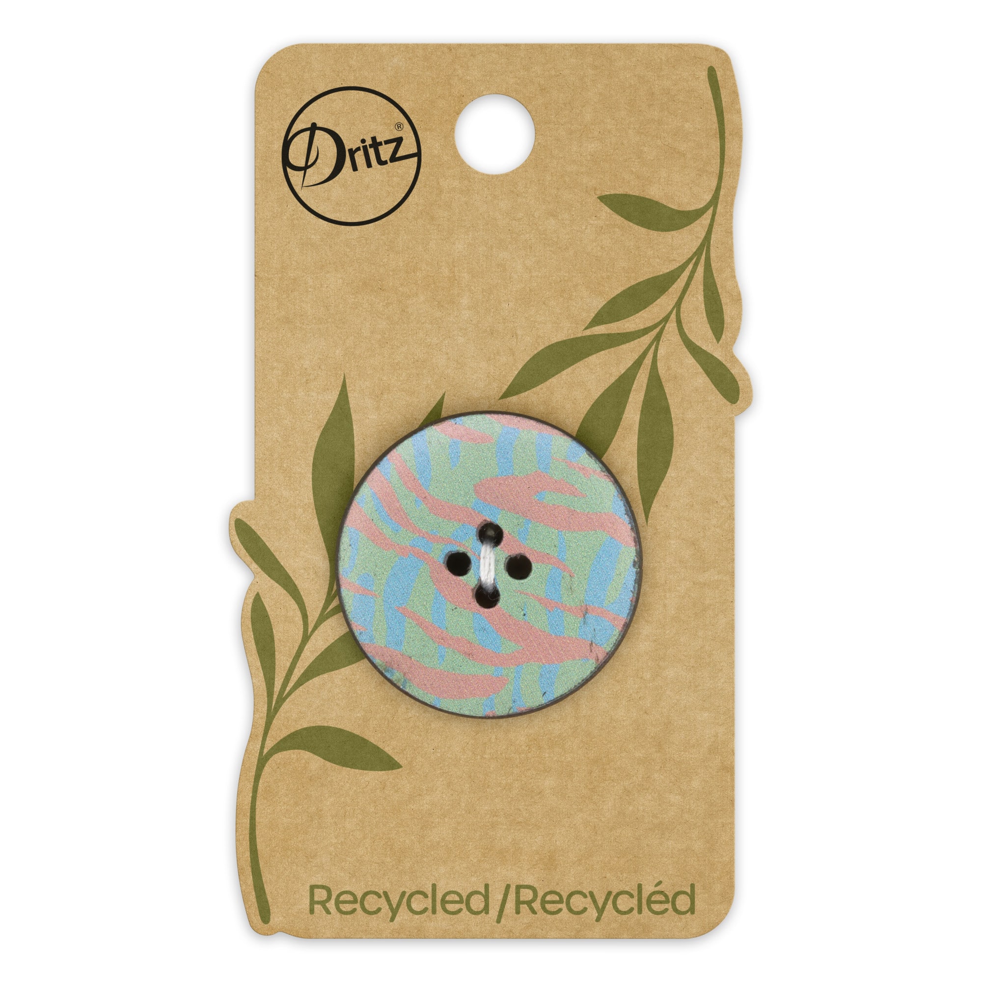 Dritz® 30mm Multicolor Print Recycled Leather Round Button